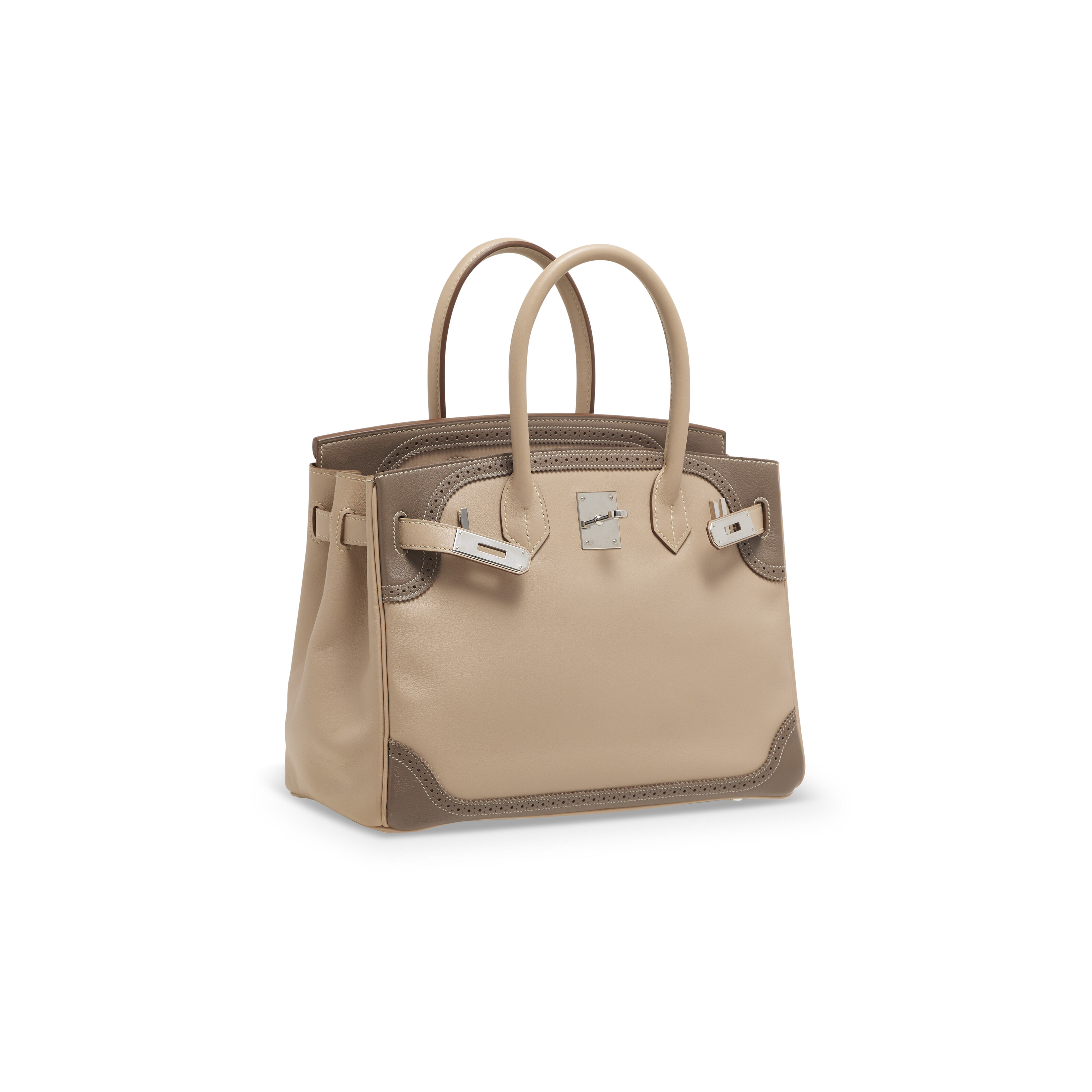 A LIMITED EDITION ARGILE ETOUPE SWIFT LEATHER GHILLIES BIRKIN 30 WITH PALLADIUM HARDWARE HERMES 2012 Christie s
