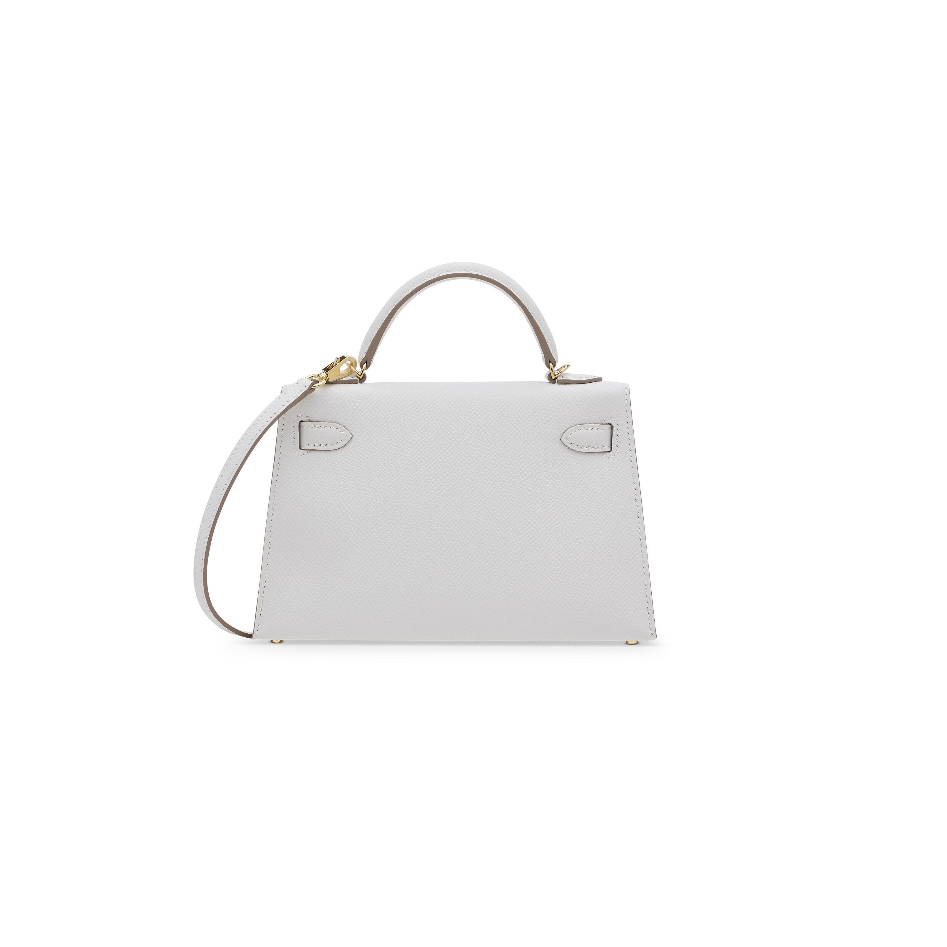 A GRIS PALE EPSOM LEATHER MINI KELLY II 20 WITH GOLD HARDWARE