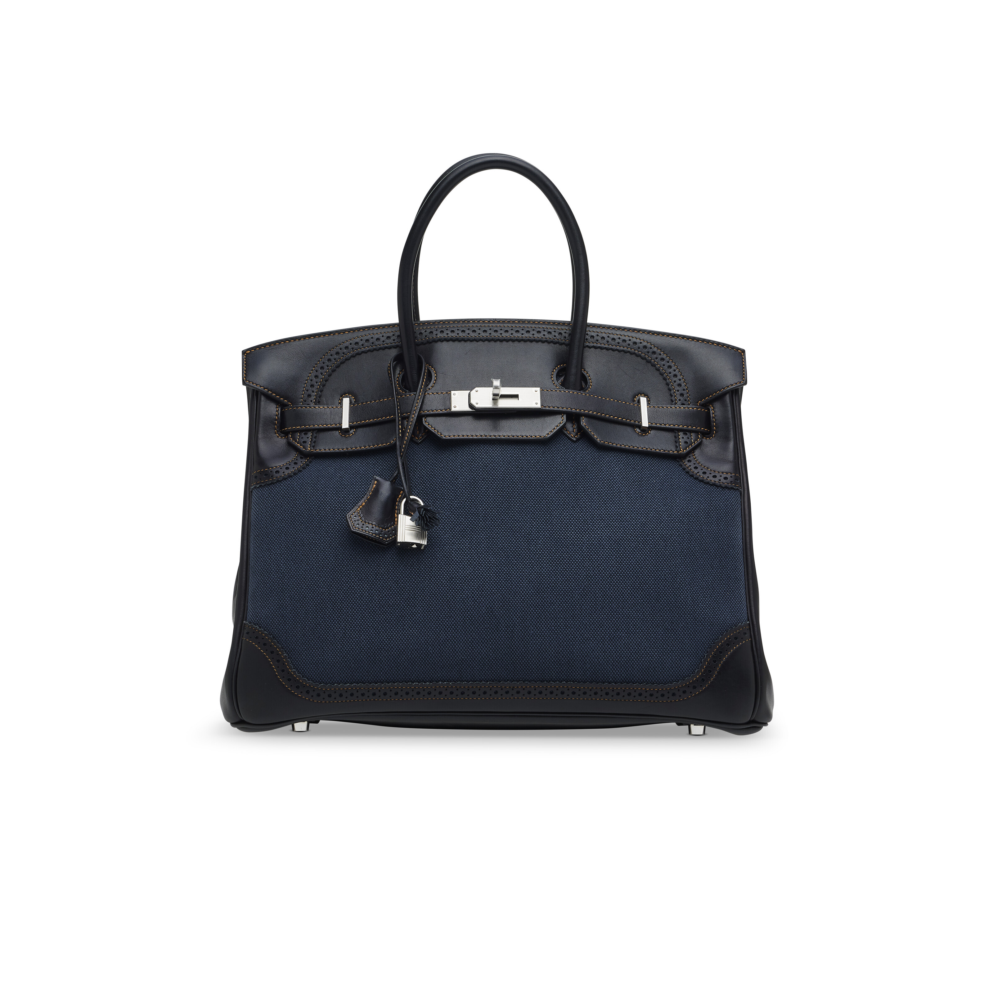 A LIMITED EDITION DENIM CANVAS & BLACK EVERCALF LEATHER GHILLIES