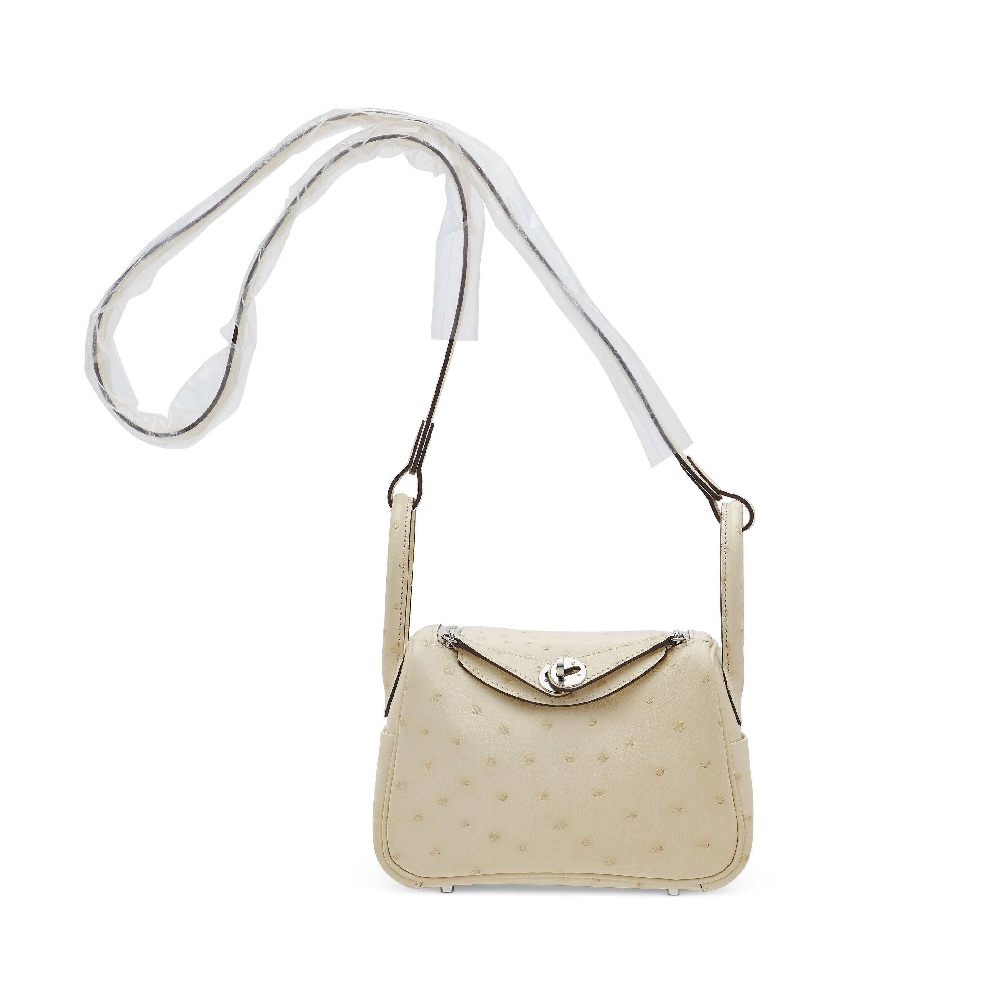 A NATA OSTRICH MINI LINDY 19 WITH PALLADIUM HARDWARE HERMES 2021 Christie s