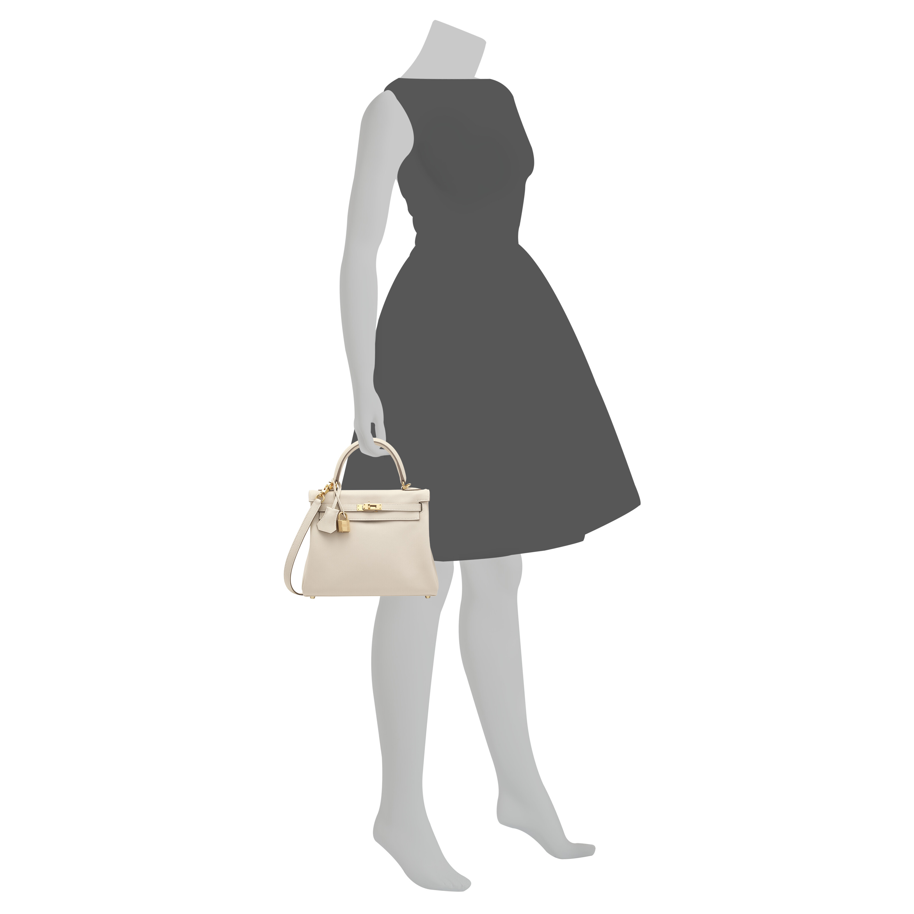 A CRAIE SWIFT LEATHER RETOURNÉ KELLY 25 WITH GOLD HARDWARE, HERMÈS