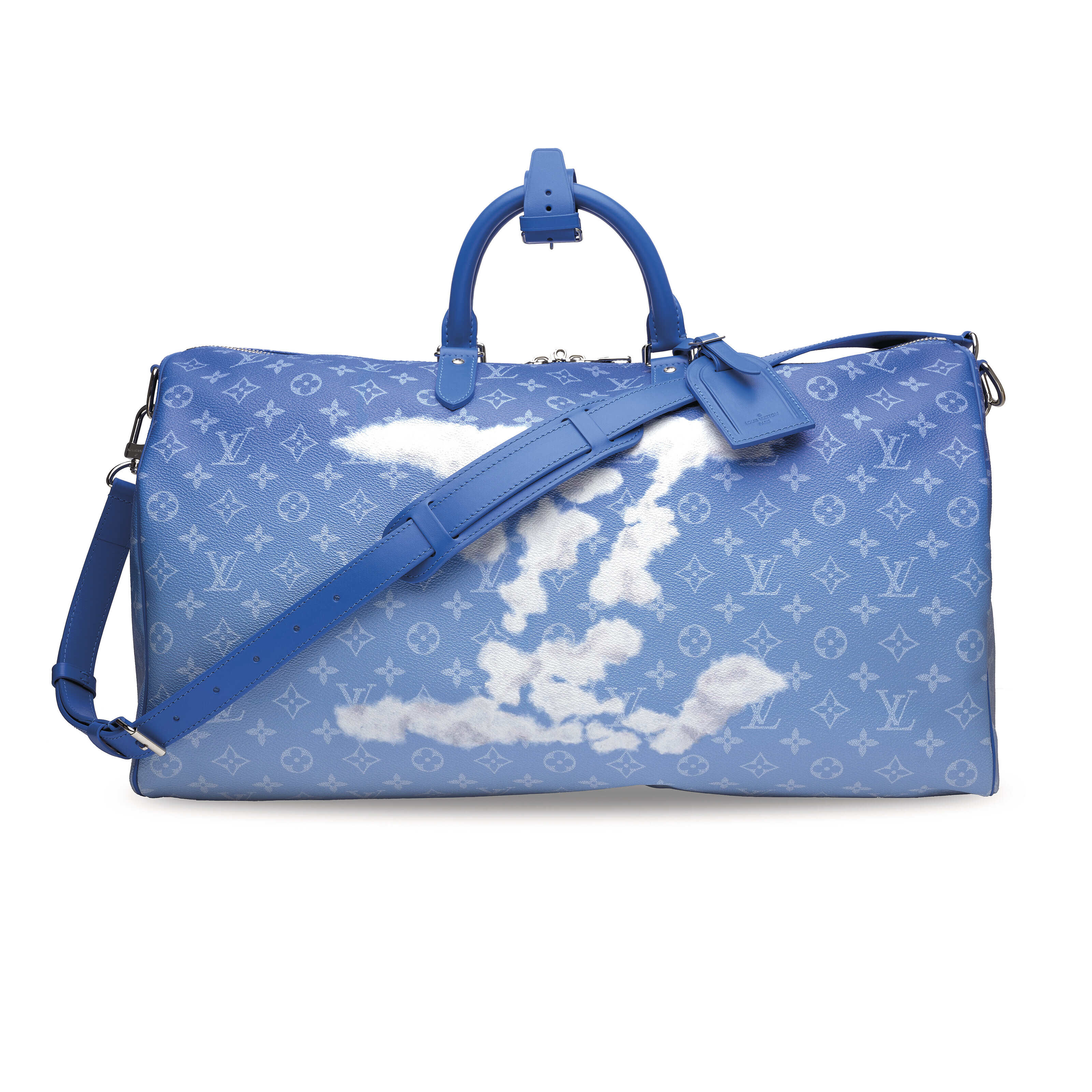 A LIMITED EDITION BLUE CLOUDS MONOGRAM CANVAS KEEPALL BANDOULIÈRE