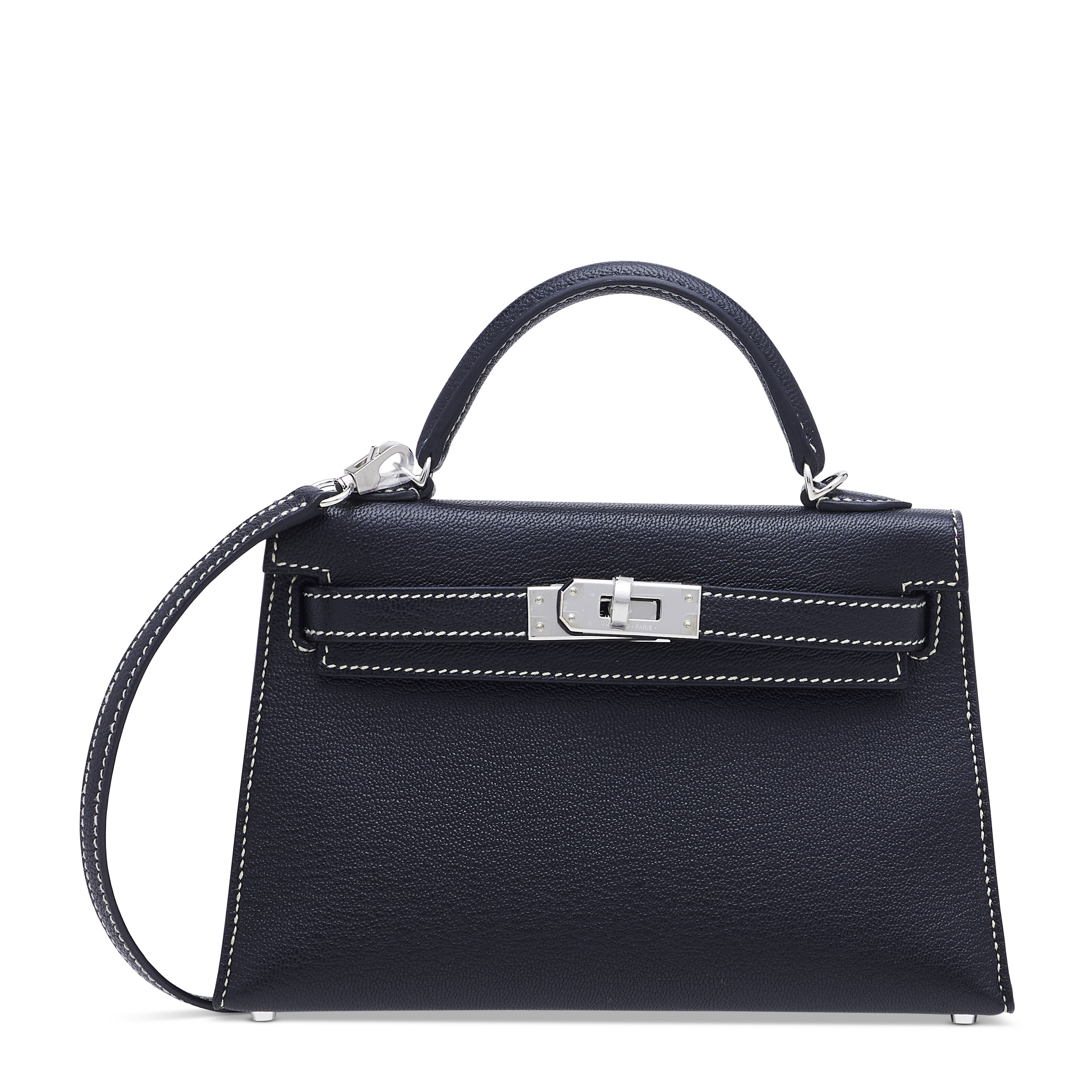 AN EXCEPTIONAL, BLACK CALF BOX LEATHER FEATHERS SO BLACK