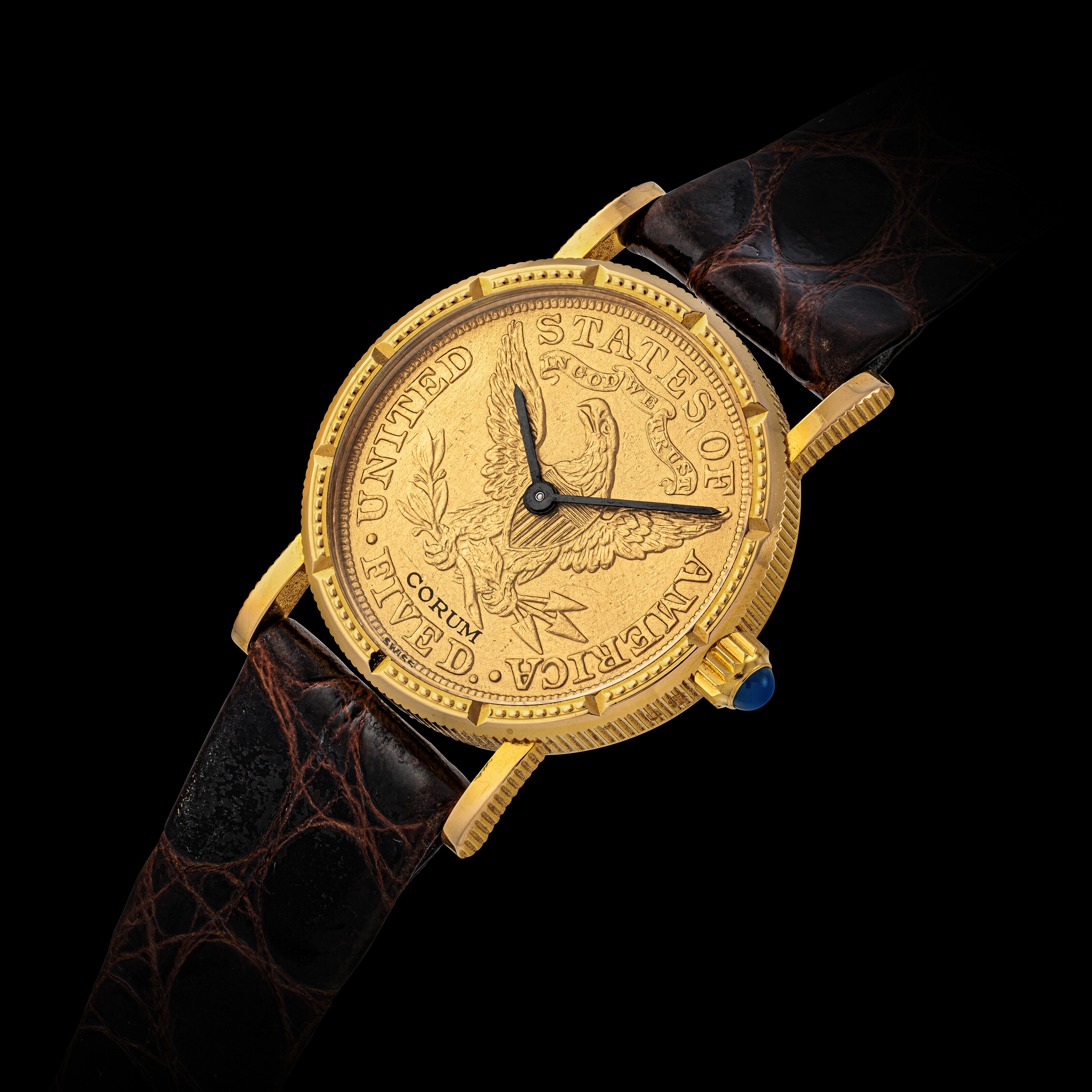 CORUM 置時計 稼働品　非売品レア CORUM, UNITED STATES OF AMERICA FIVE DOLLAR LADY COIN WATCH, CASE
