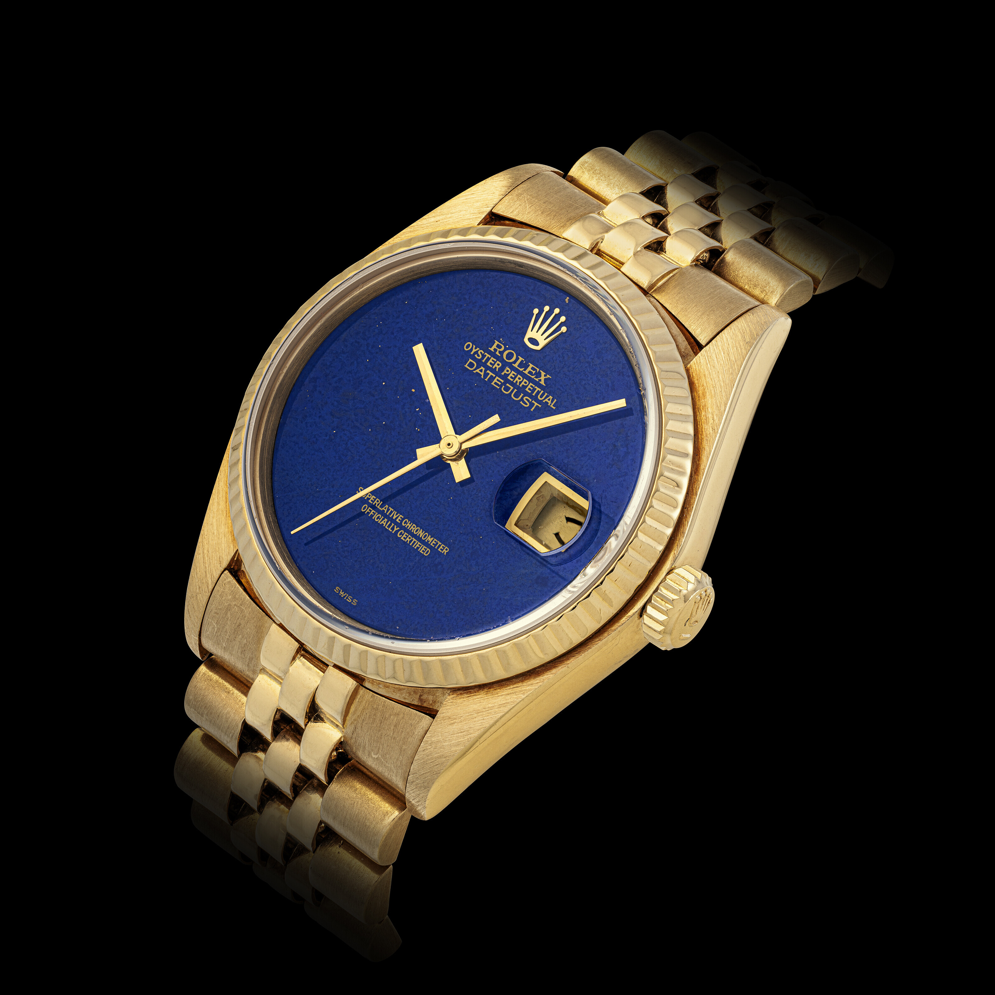 ROLEX, DATEJUST WITH LAPIS LAZULI DIAL, REF. 16018, CASE NO. 6'415