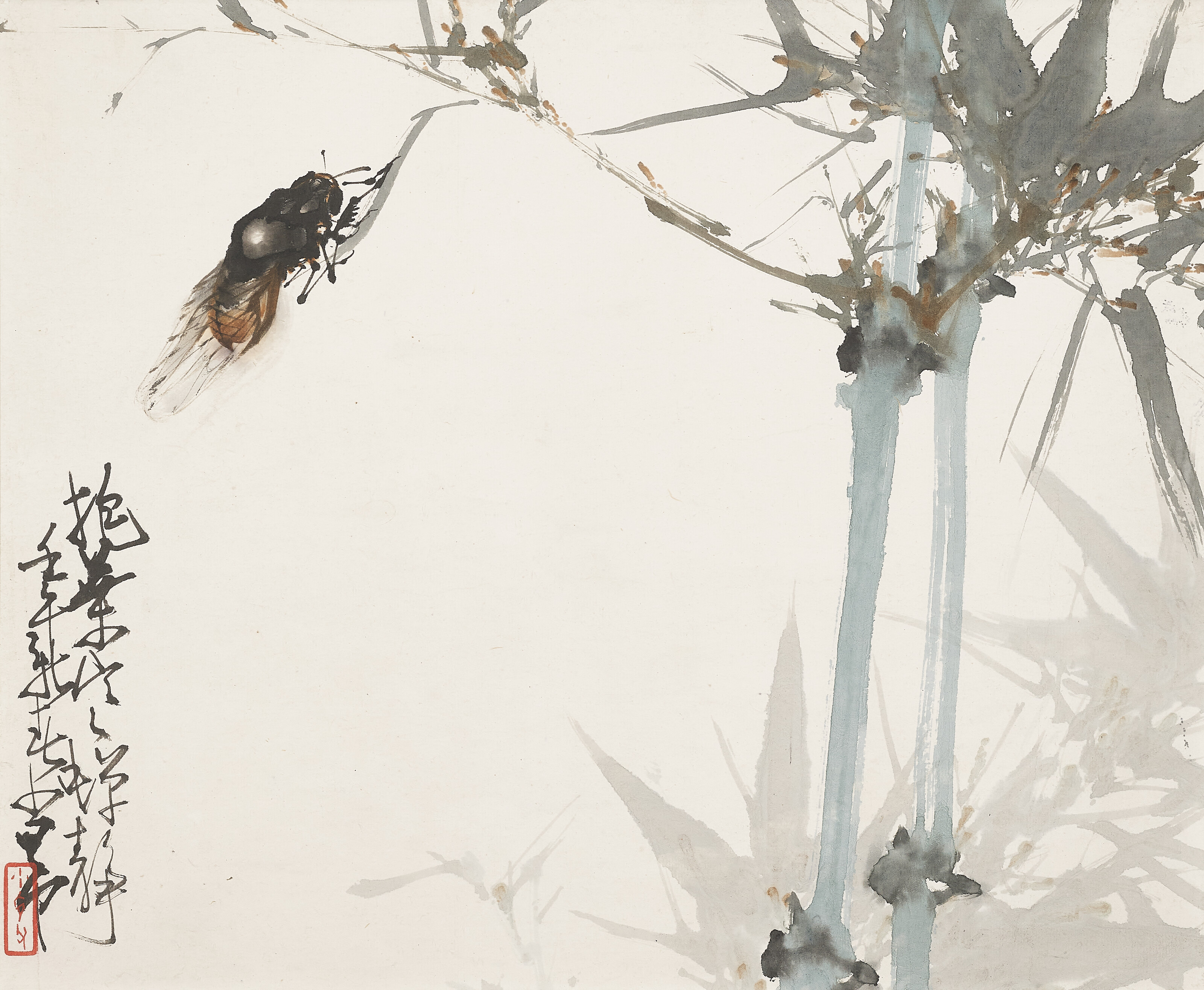 ZHAO SHAO'ANG (1905-1998), Cicada and Bamboo | Christie's