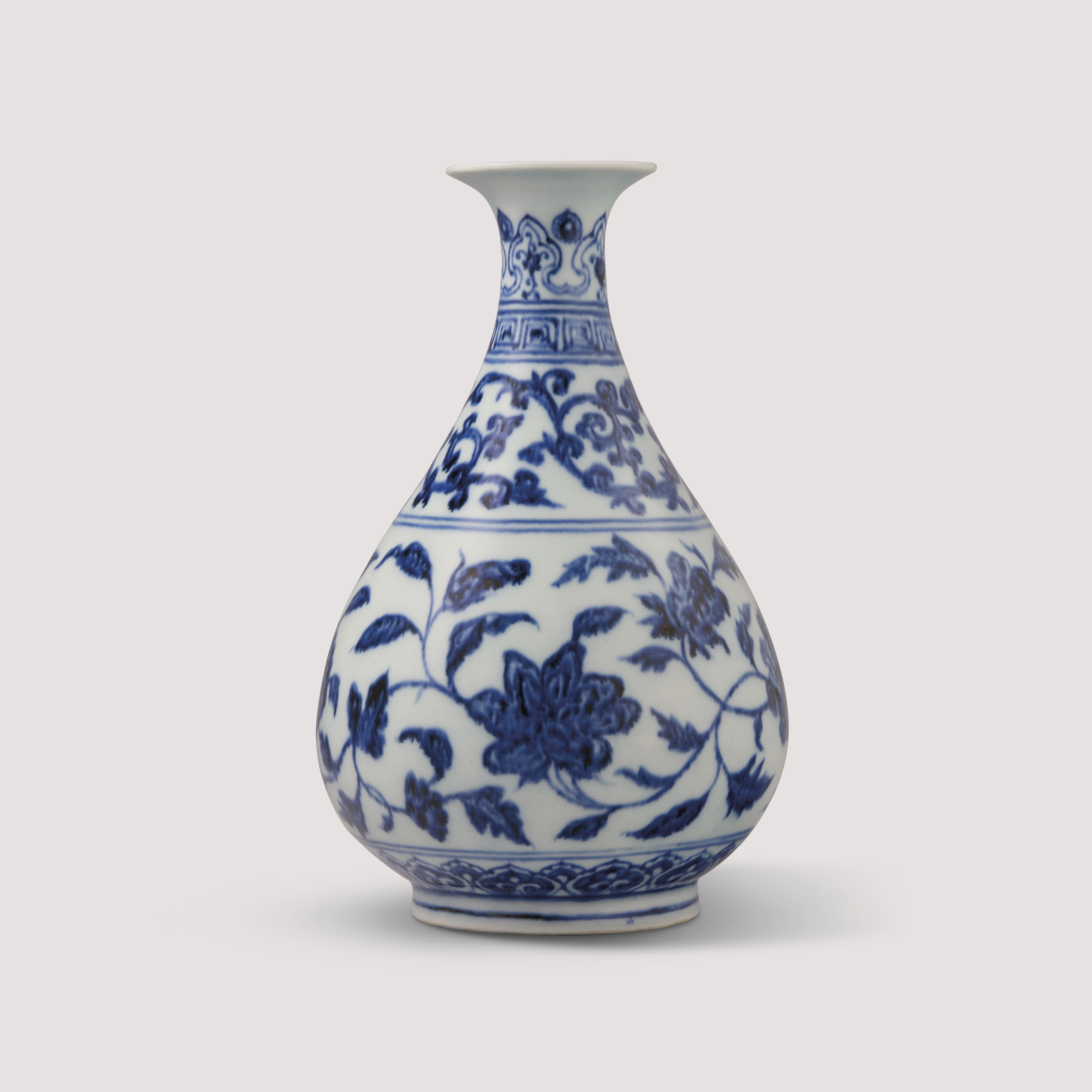 中国 青花 花卉文 玉壷春瓶 C R3528B