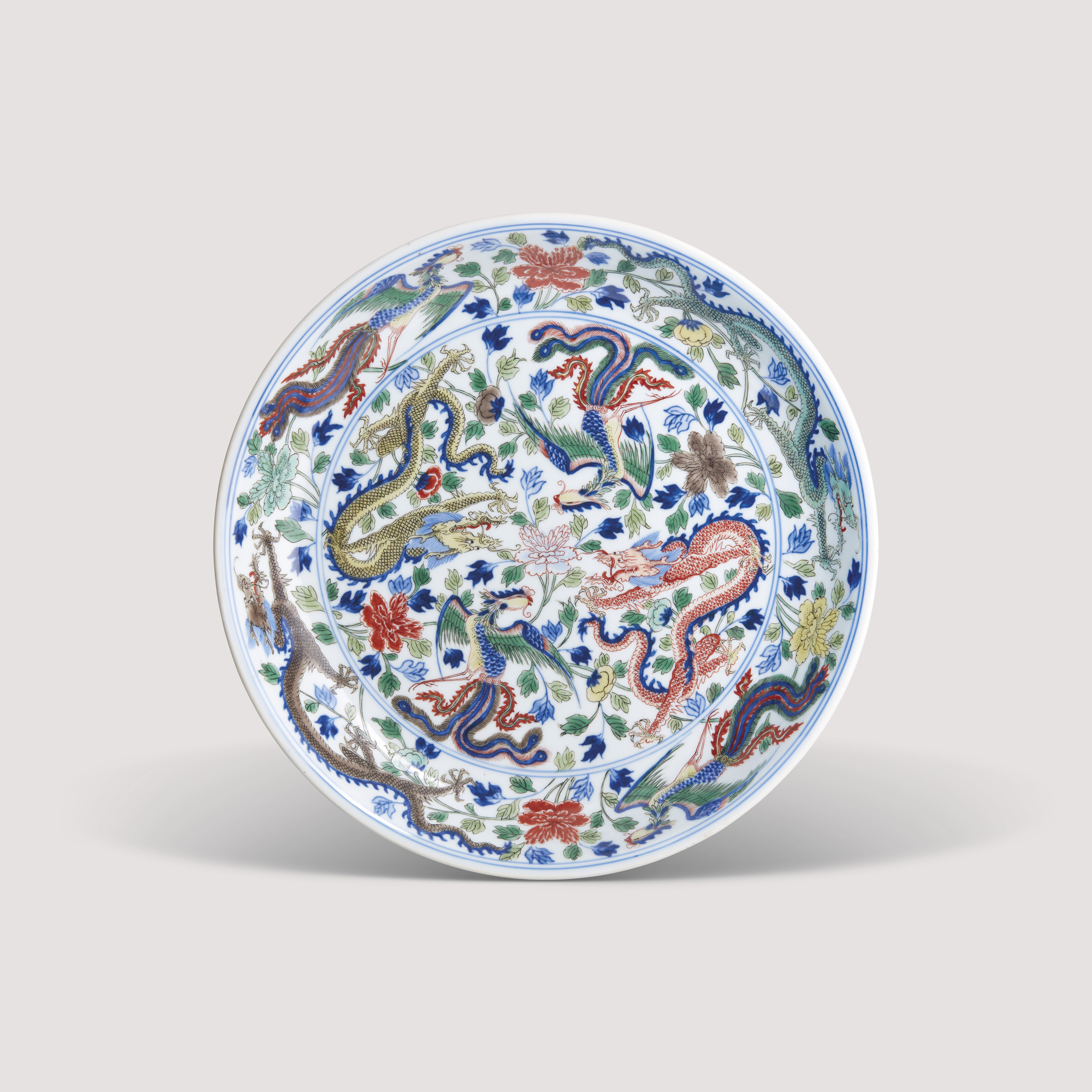 清雍正鬥彩海水異獸紋「天」字罐, YONGZHENG PERIOD (1723-1735