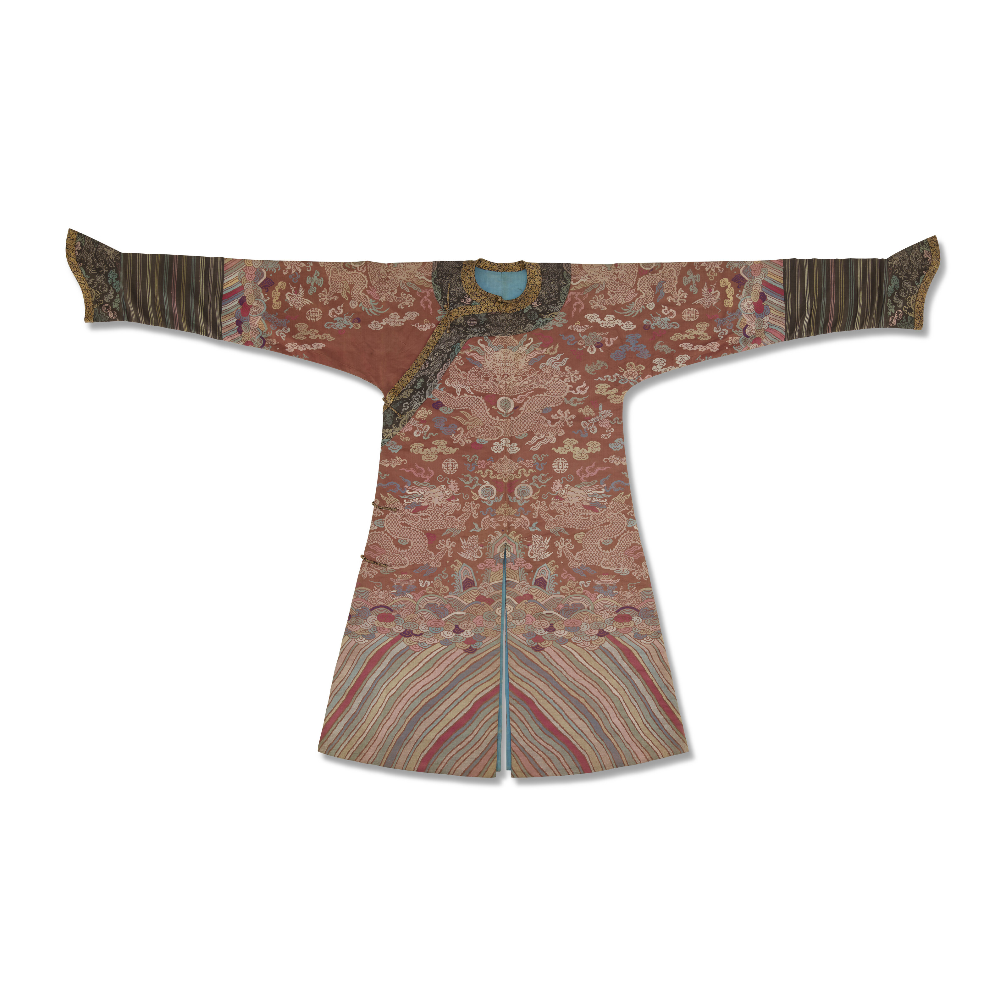 A BROWNISH-RED-GROUND ‘DRAGON’ ROBE, CHIFU, QING DYNASTY (1644-1911 ...