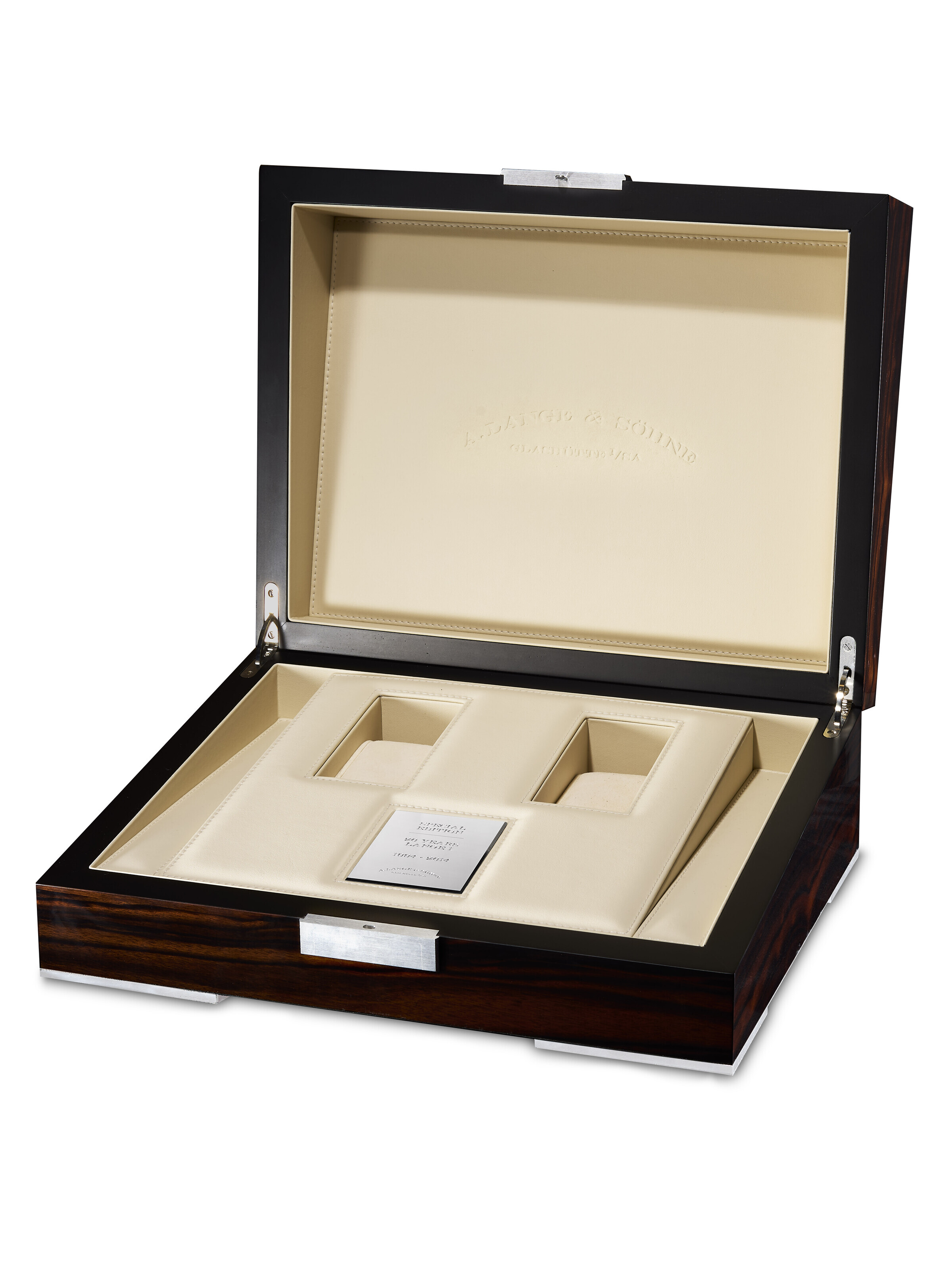 A. LANGE & SÖHNE. A WOODEN PRESENTATION BOX, MADE FOR THE