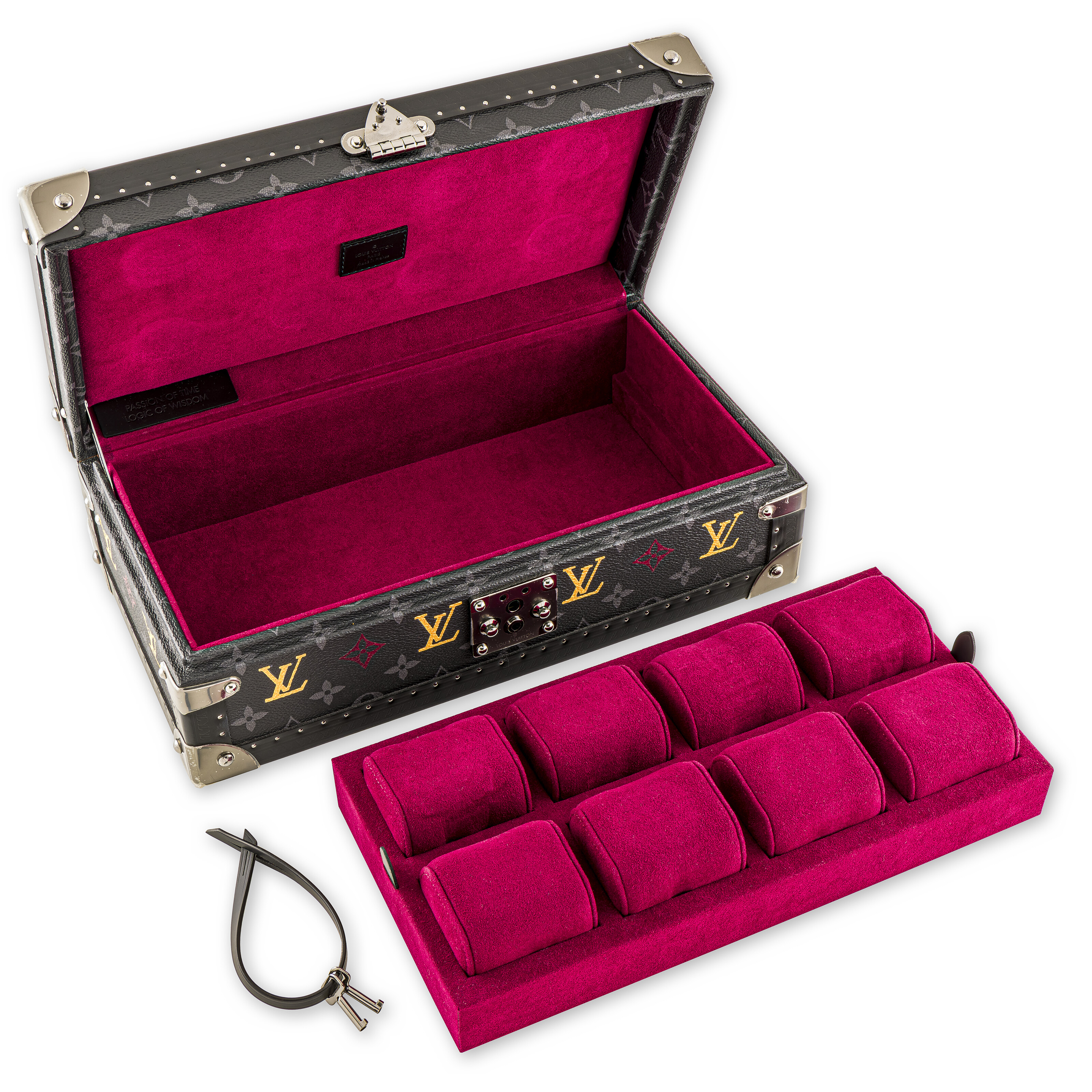 LOUIS VUITTON, A SPECIAL ORDER MONOGRAM ECLIPSE COFFRET 8 MONTRES