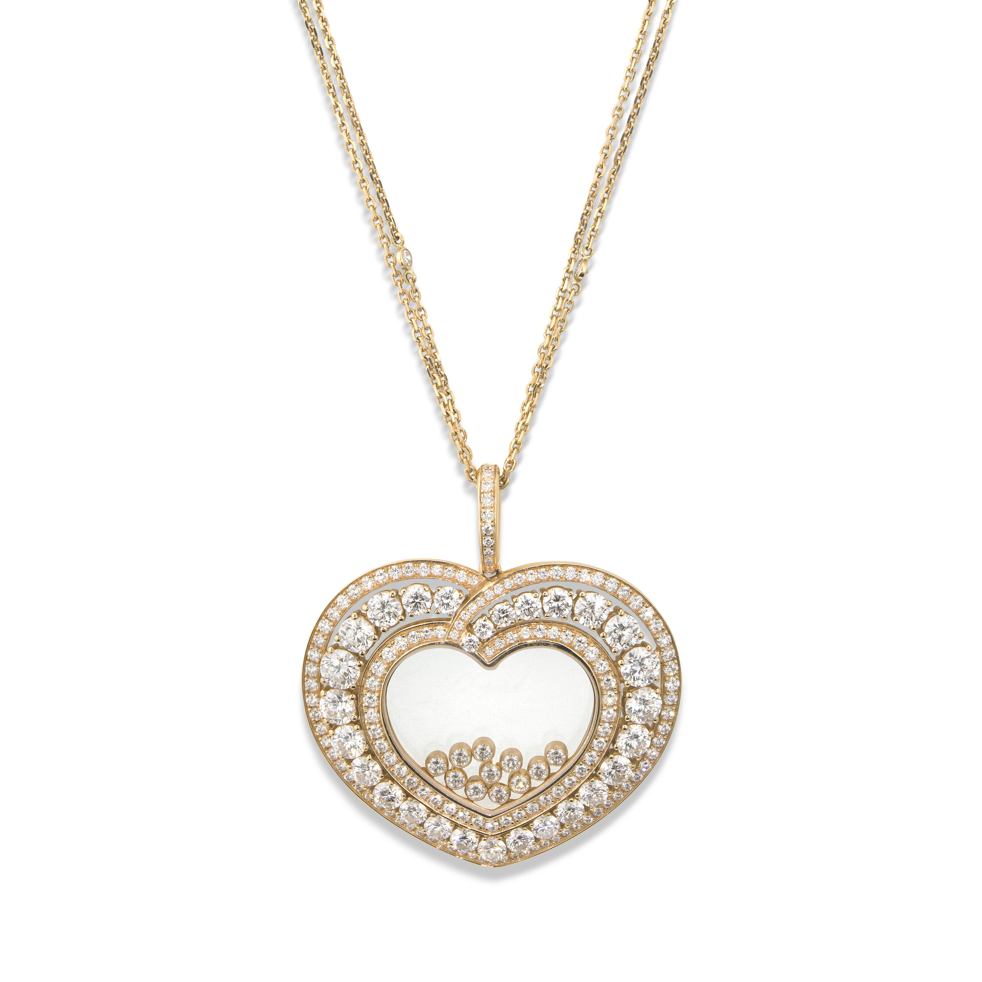 HAPPY PEDANT GOLD 3 DIAMOND NECKLACE