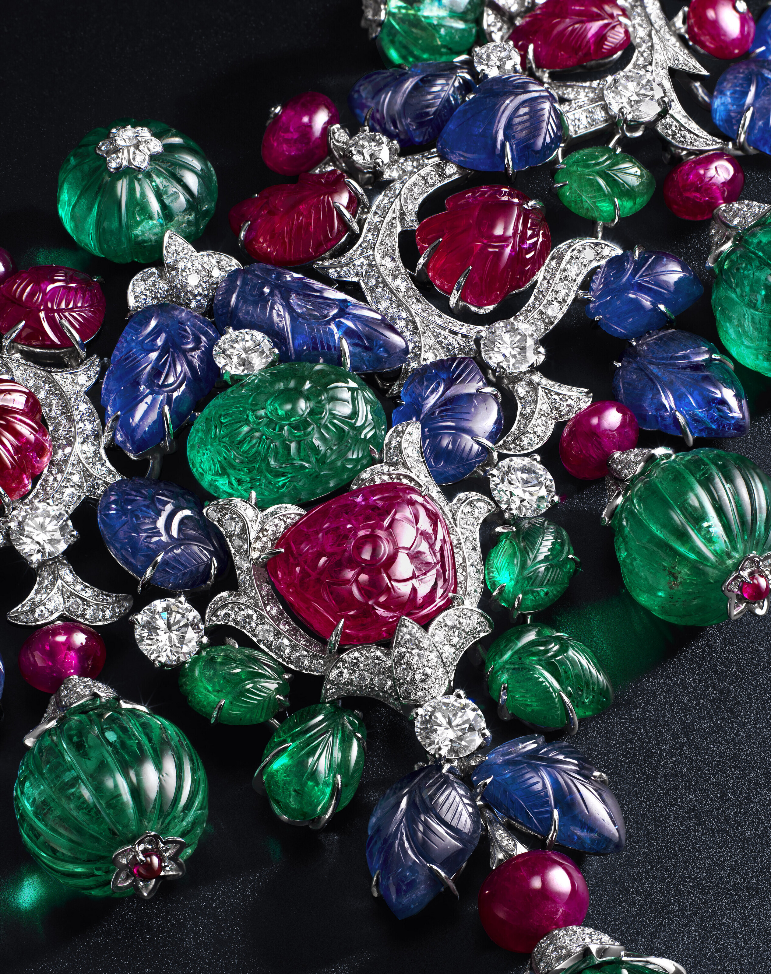 A VERY UNIQUE MULTI GEM CARTIER INDIA TUTTI FRUTTI NECKLACE BY CARTIER Christie s