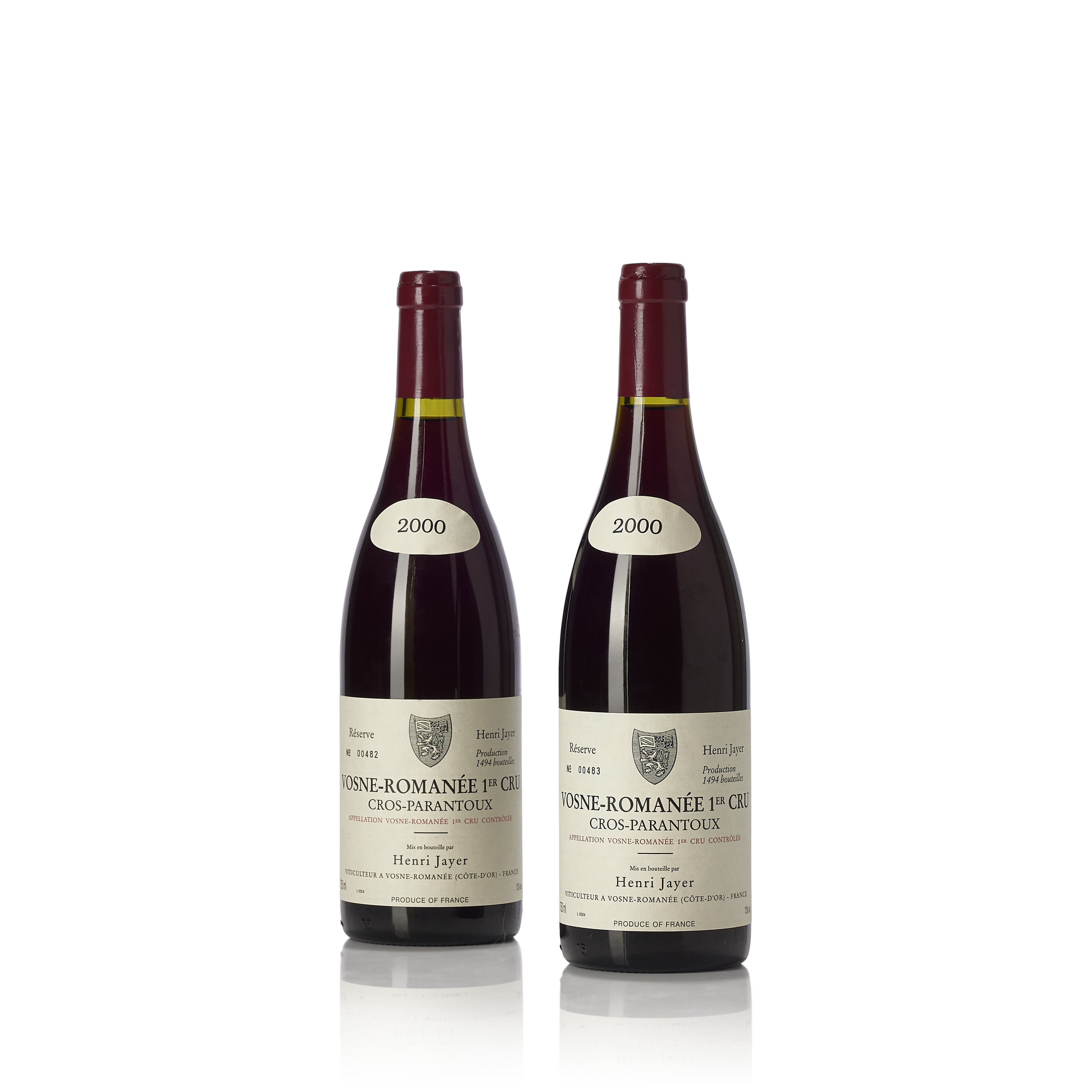 Henri Jayer, Vosne-Romanée Cros Parantoux 2000, CRD capsules, one cut ...