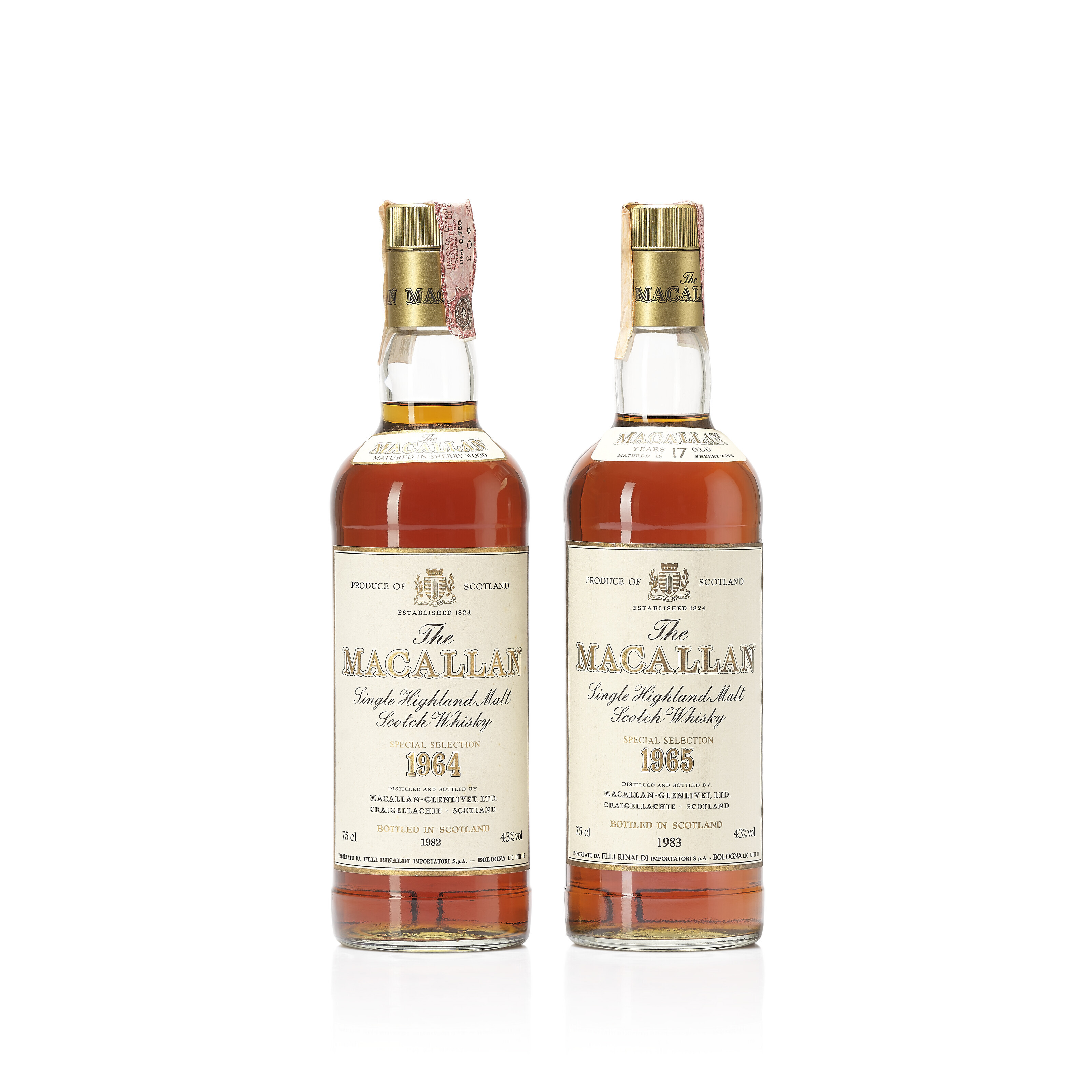 The Macallan 17 Year Old 1964, 43 vol, very lightly binsoiled label