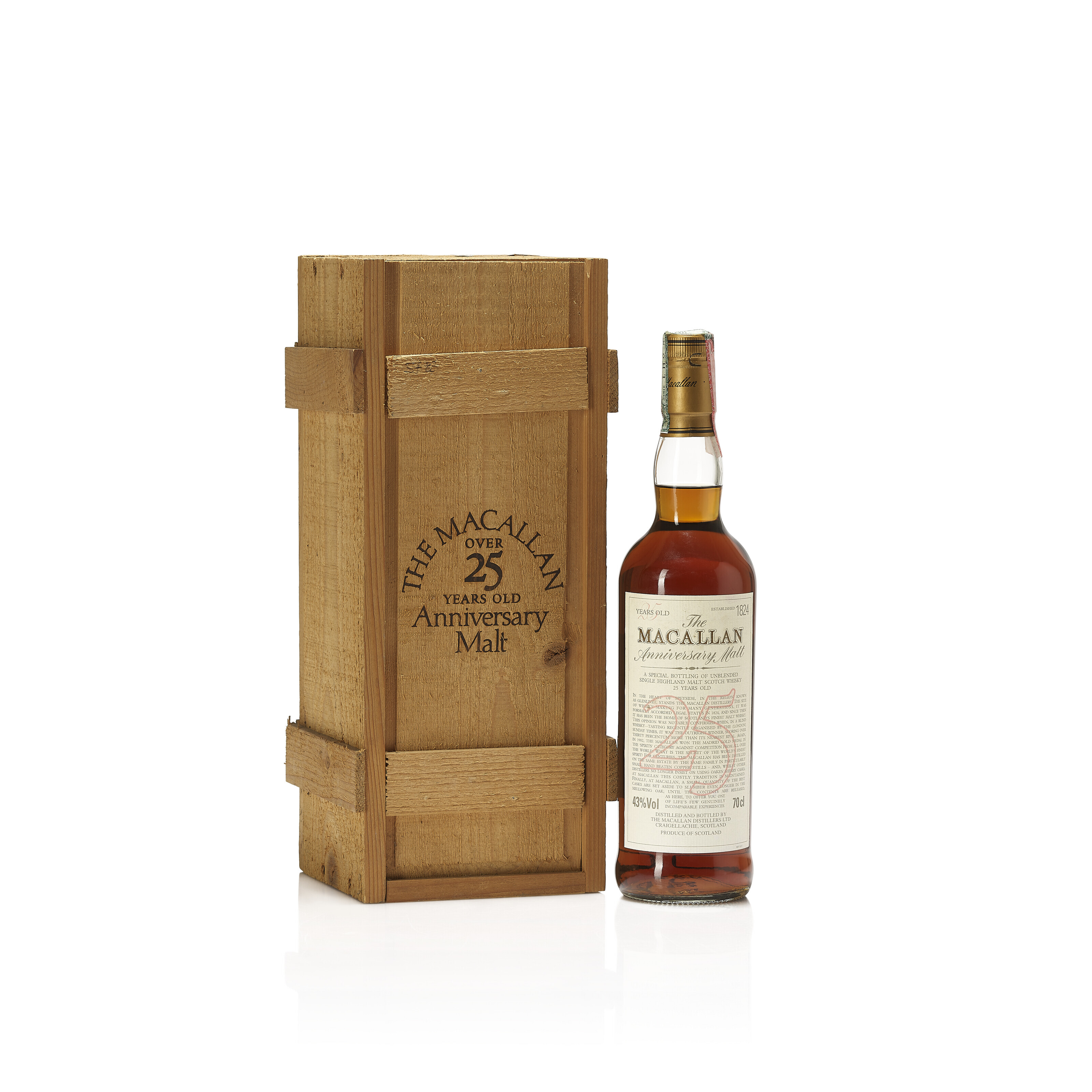 The Macallan 25 Year Old Anniversary Malt, 43 vol, Italian import slip