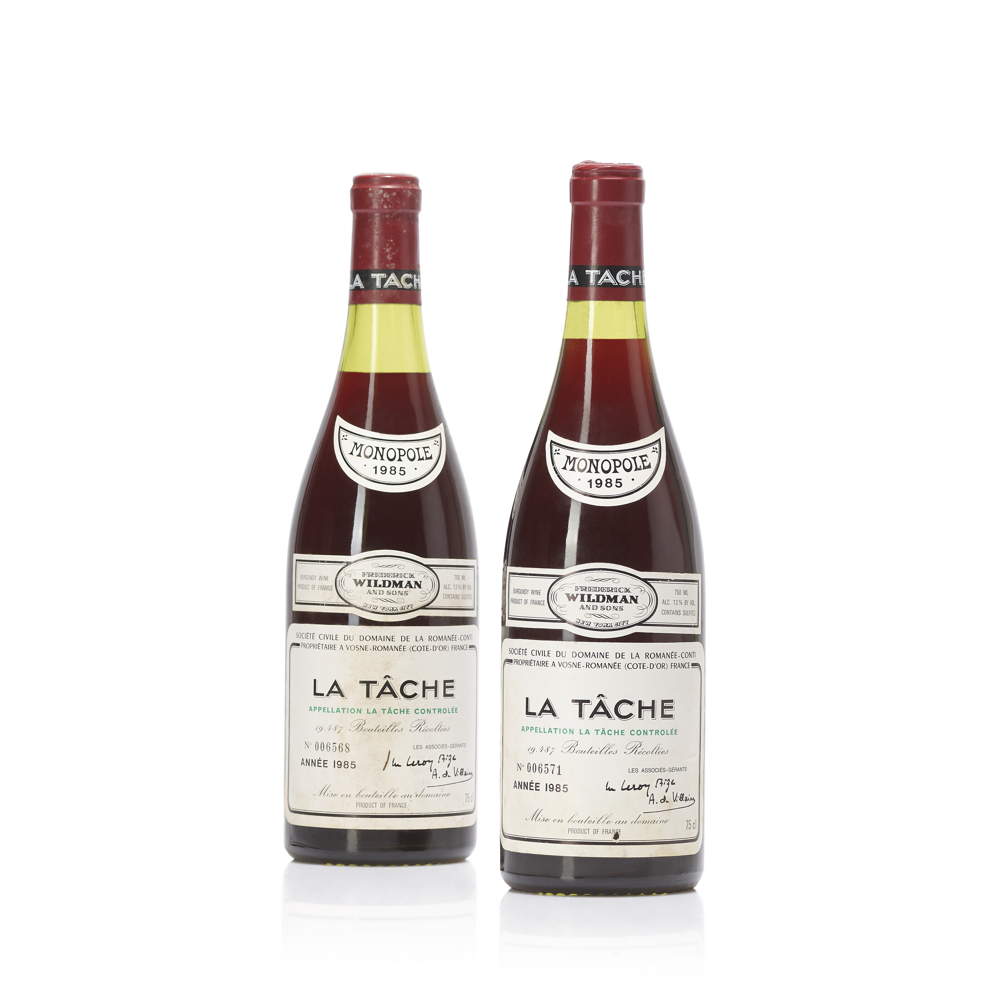 Domaine de la Romanee-Conti, La Tâche 1985, u. 3x3.5cm, 1x4.5cm, bin ...