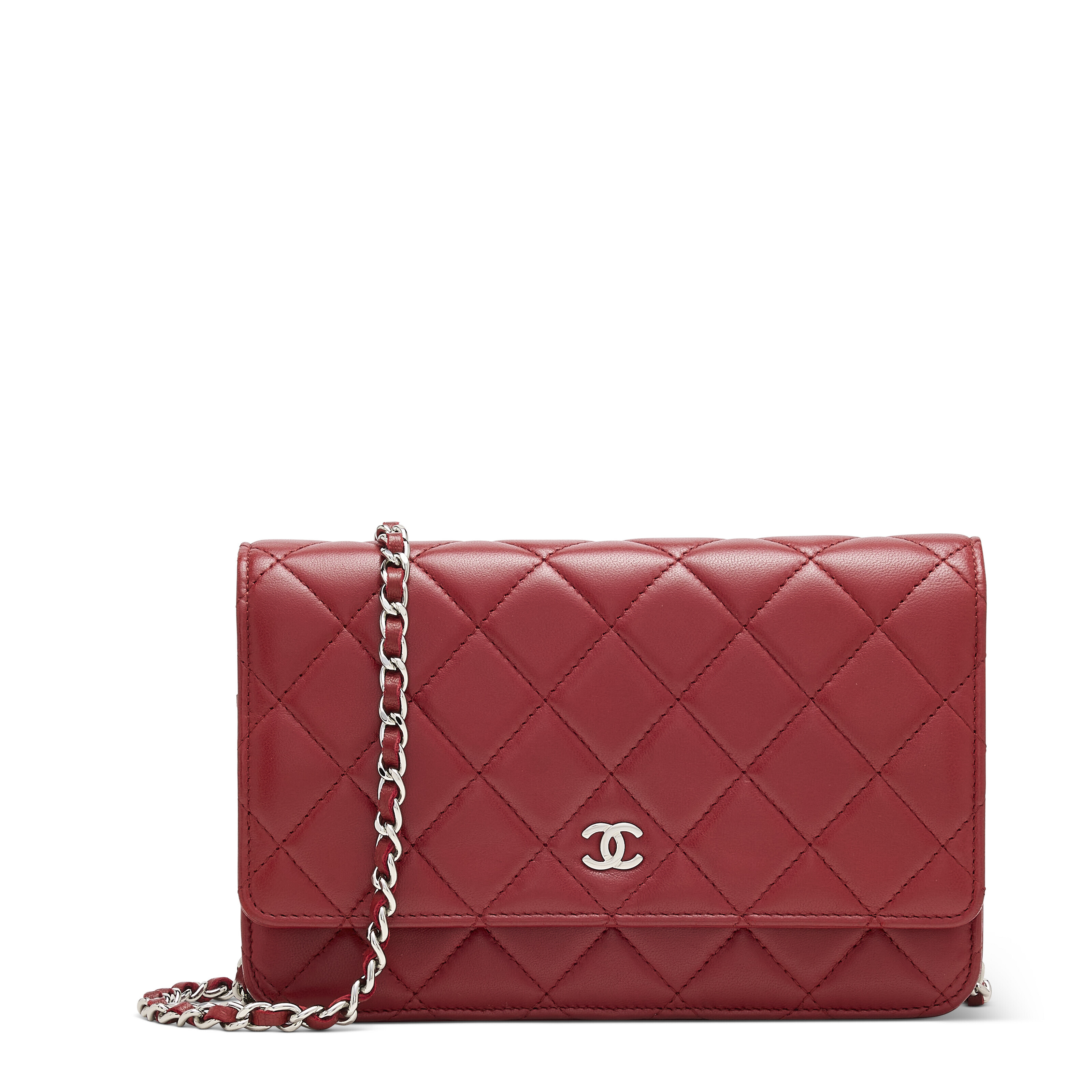 CHANEL 25S MULTI PURPOSE PASSPORT WALLET 15 IN VIVID RED CALFSKIN GOLD HARDWARE