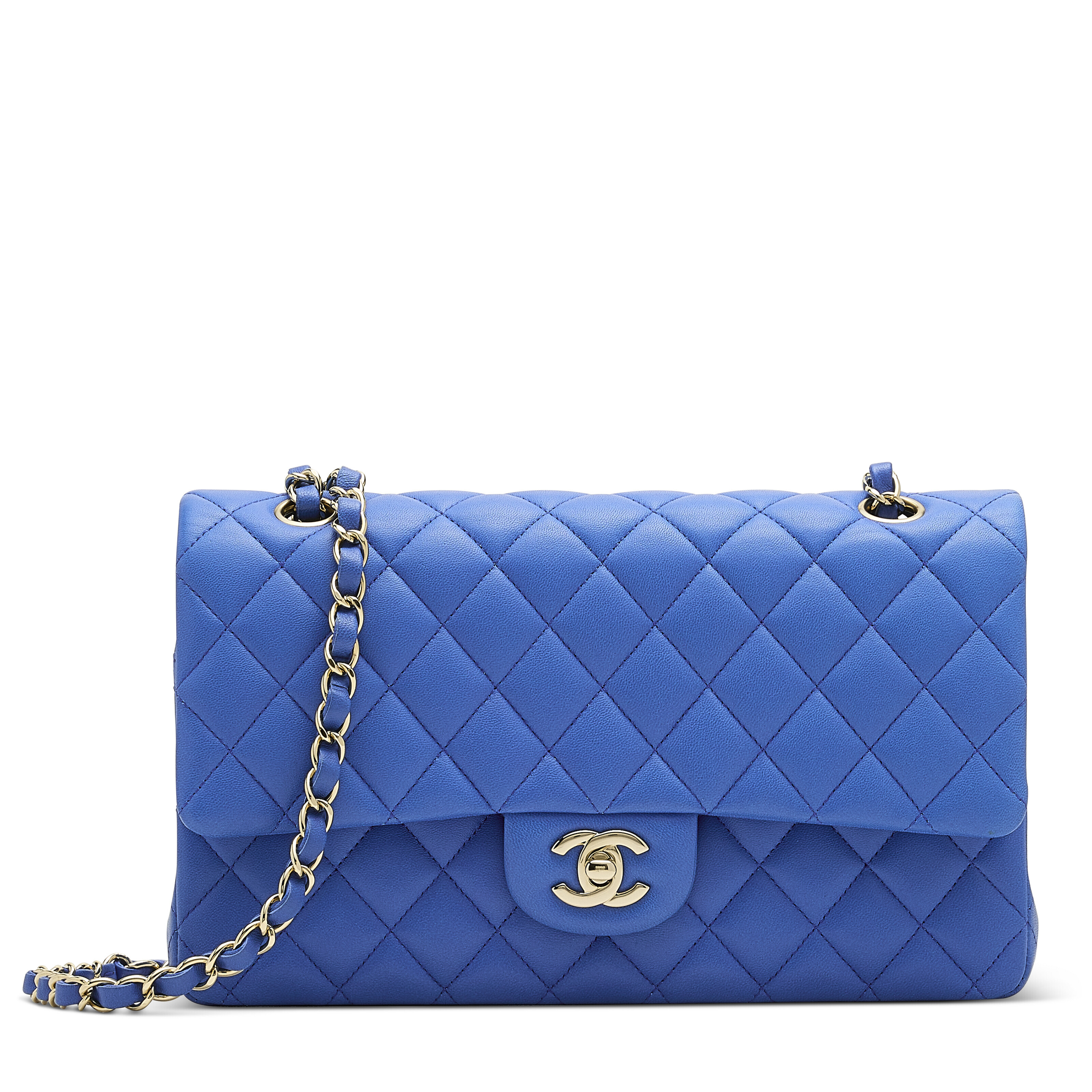 A PURPLE QUILTED CALFSKIN LEATHER MAXI 2.55 REISSUE 227 DOUBLE