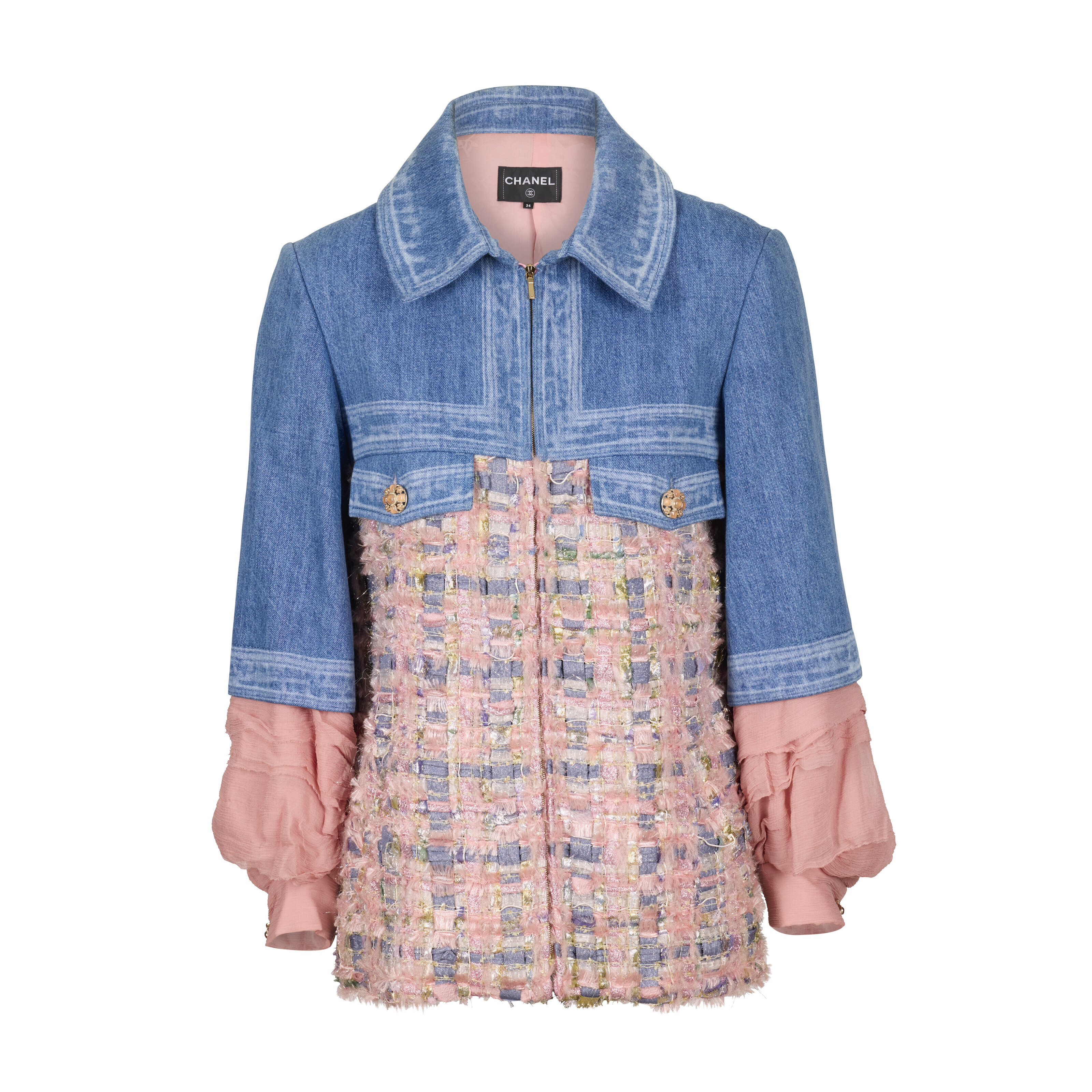 Chanel pink denim jacket cheap