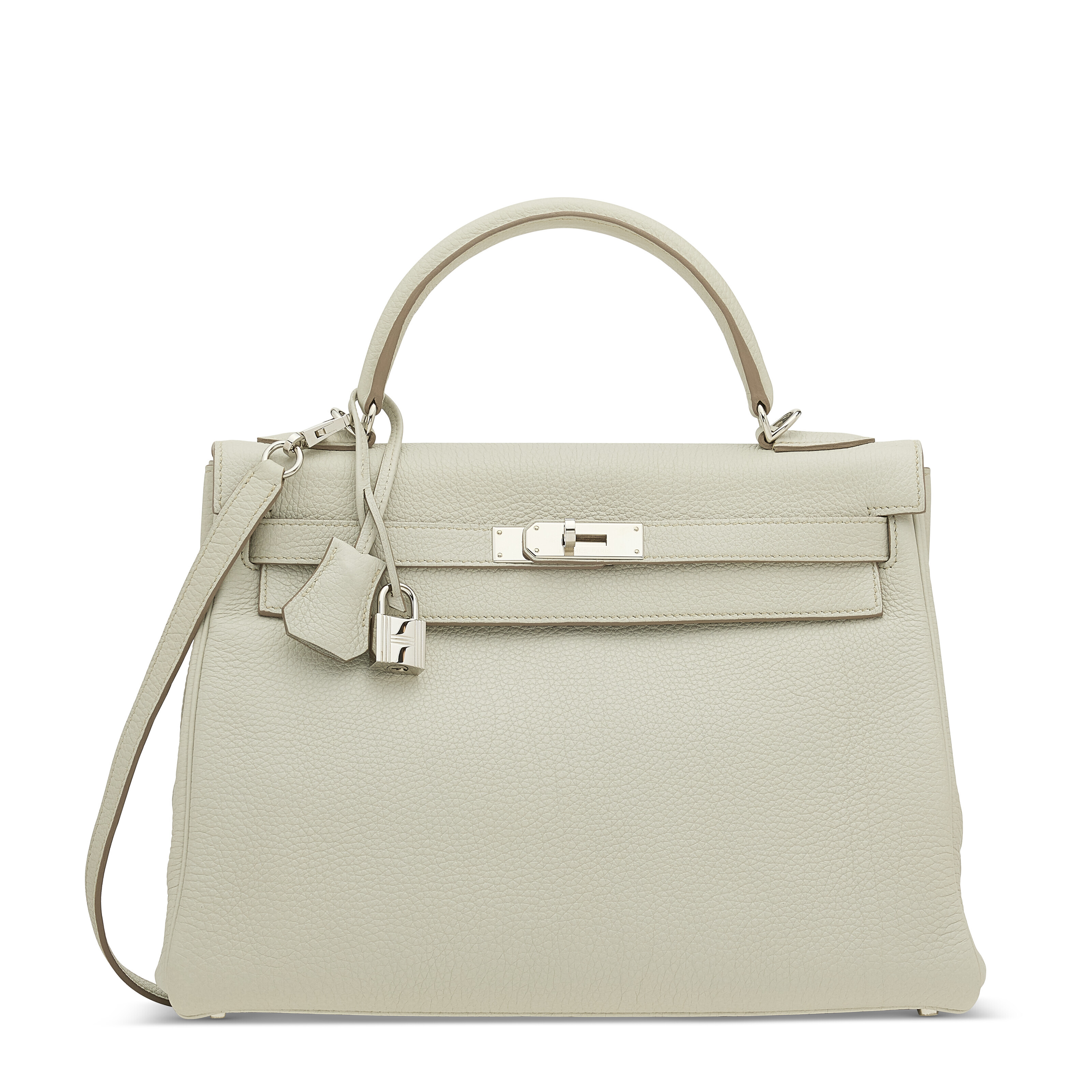 A MATTE BÉTON ALLIGATOR RETOURNÉ KELLY 35 WITH PALLADIUM HARDWARE