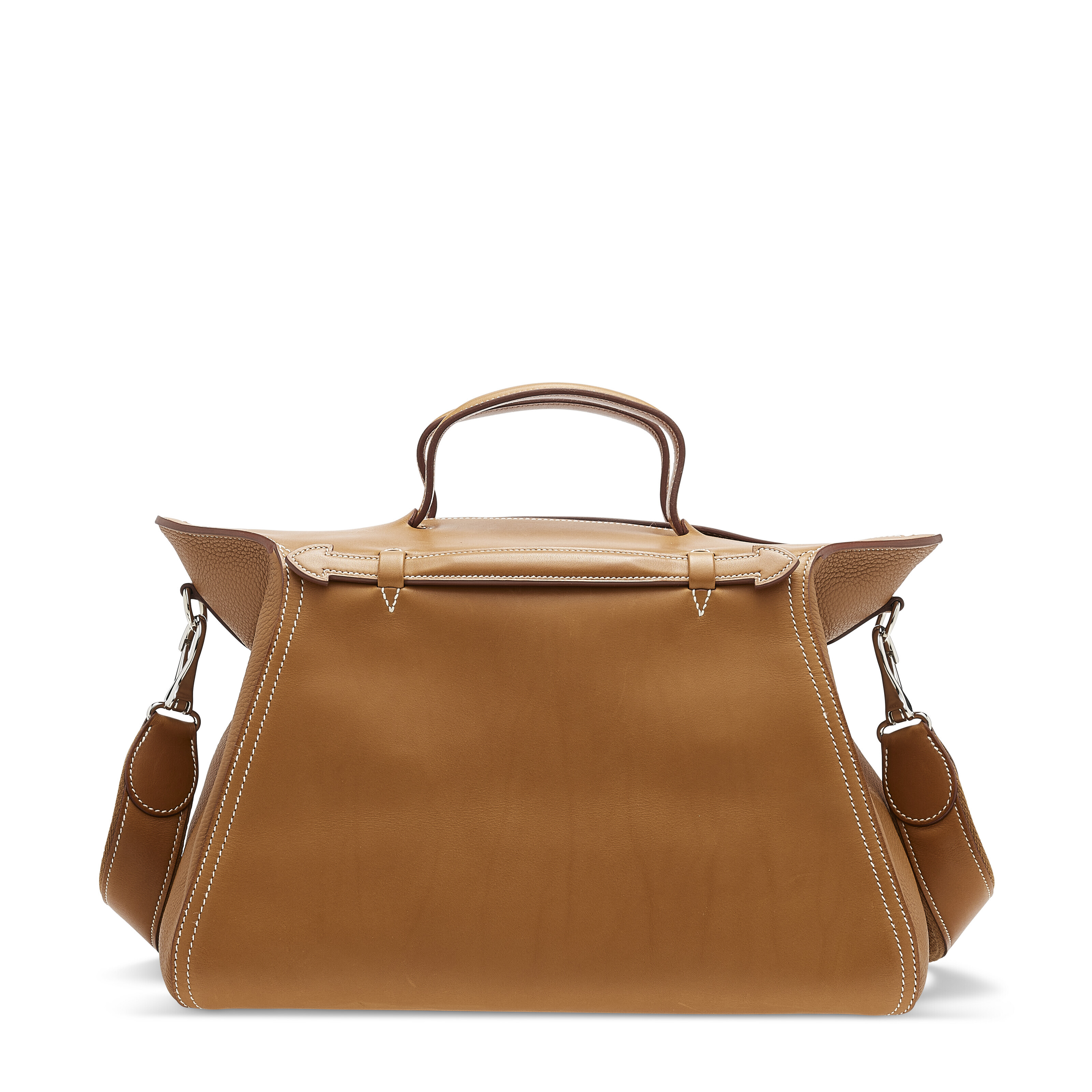 A FAUVE BARENIA GOLD CLEMENCE LEATHER OXER 35 WITH PALLADIUM HARDWARE