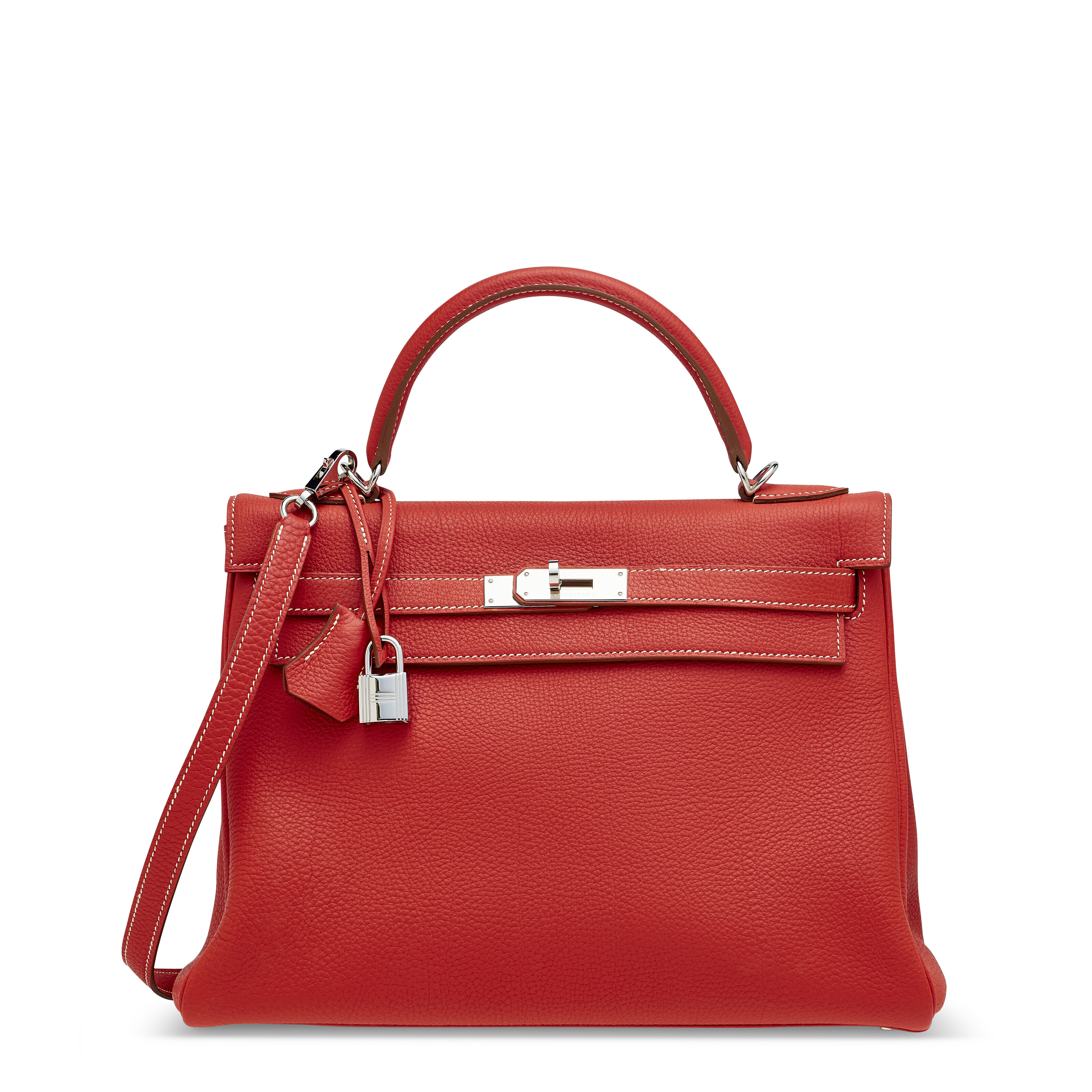 A ROUGE H CALF BOX LEATHER BIRKIN 35 WITH GOLD HARDWARE