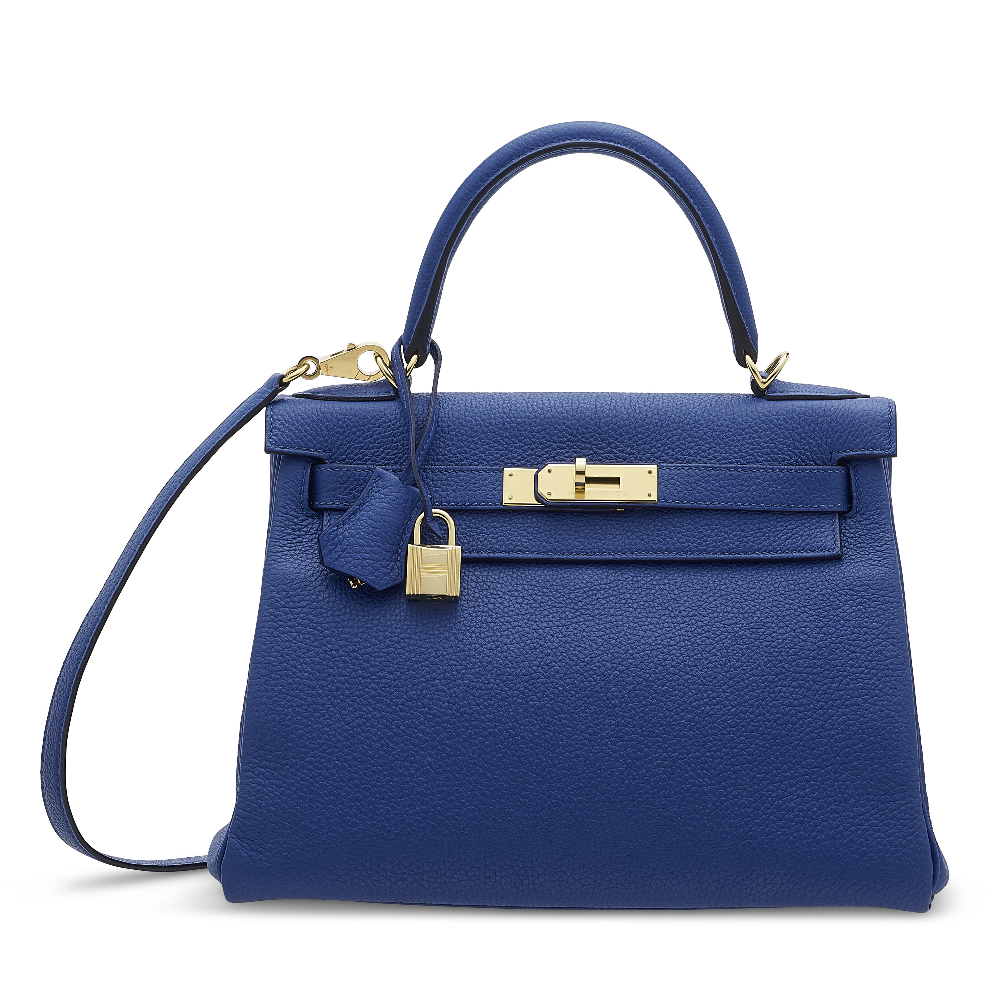 A BLEU ZELLIGE SWIFT LEATHER KELLY LAKIS 32 WITH PALLADIUM