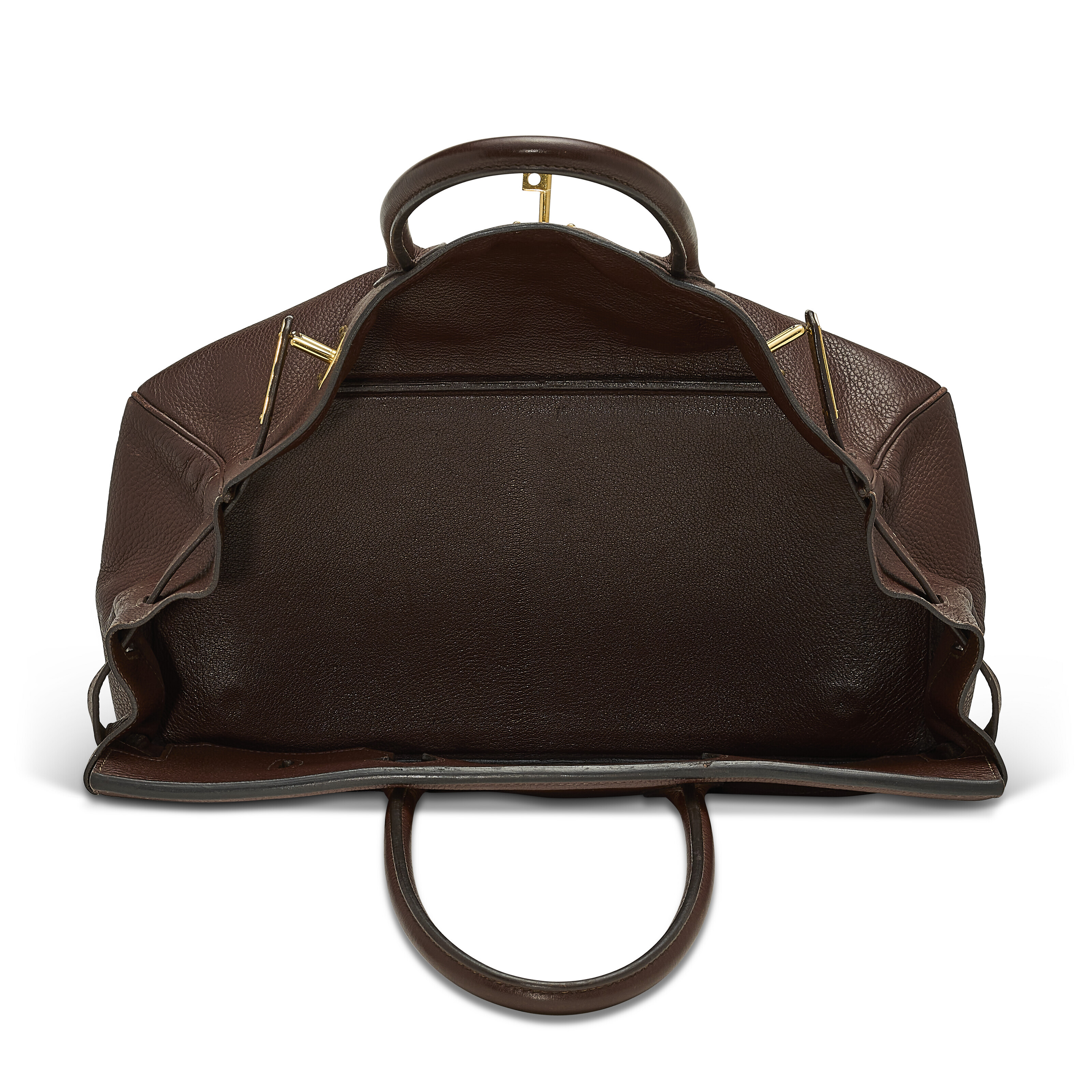 A CHOCOLAT CLÉMENCE LEATHER JPG SHOULDER BIRKIN 42 WITH GOLD