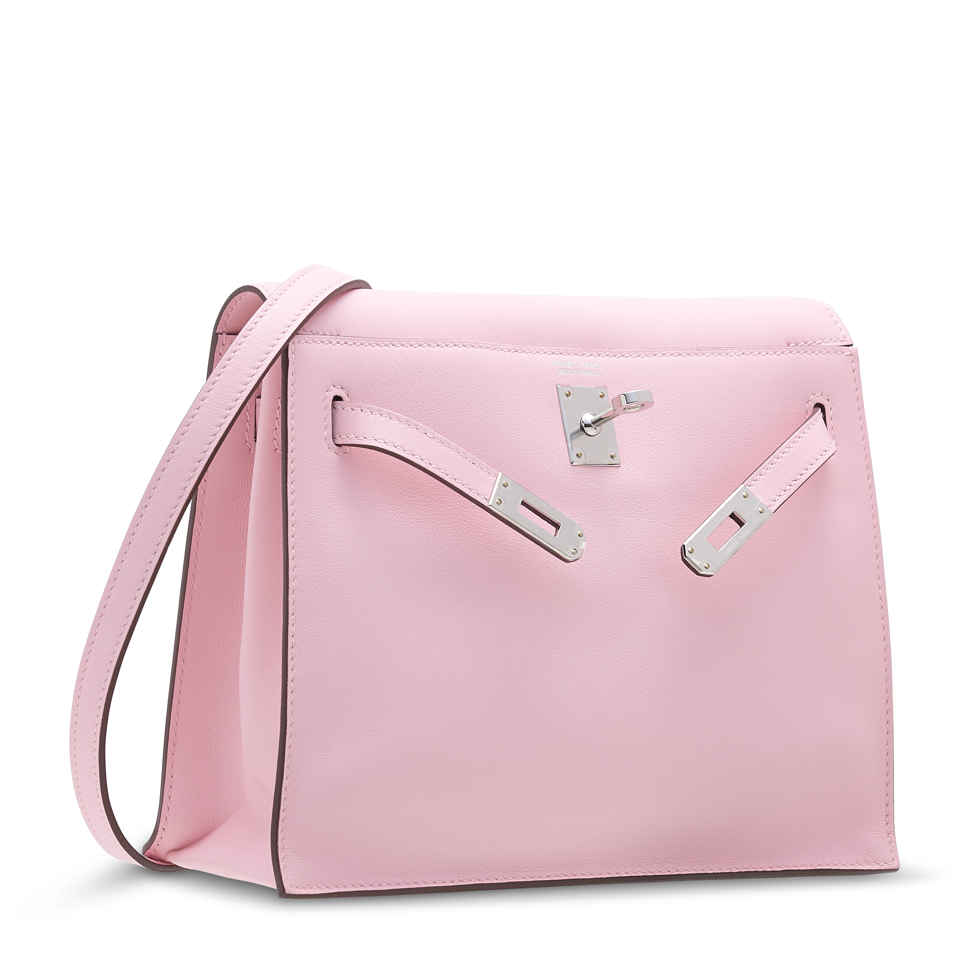 A ROSE SAKURA SWIFT LEATHER KELLY DANSE WITH PALLADIUM HARDWARE