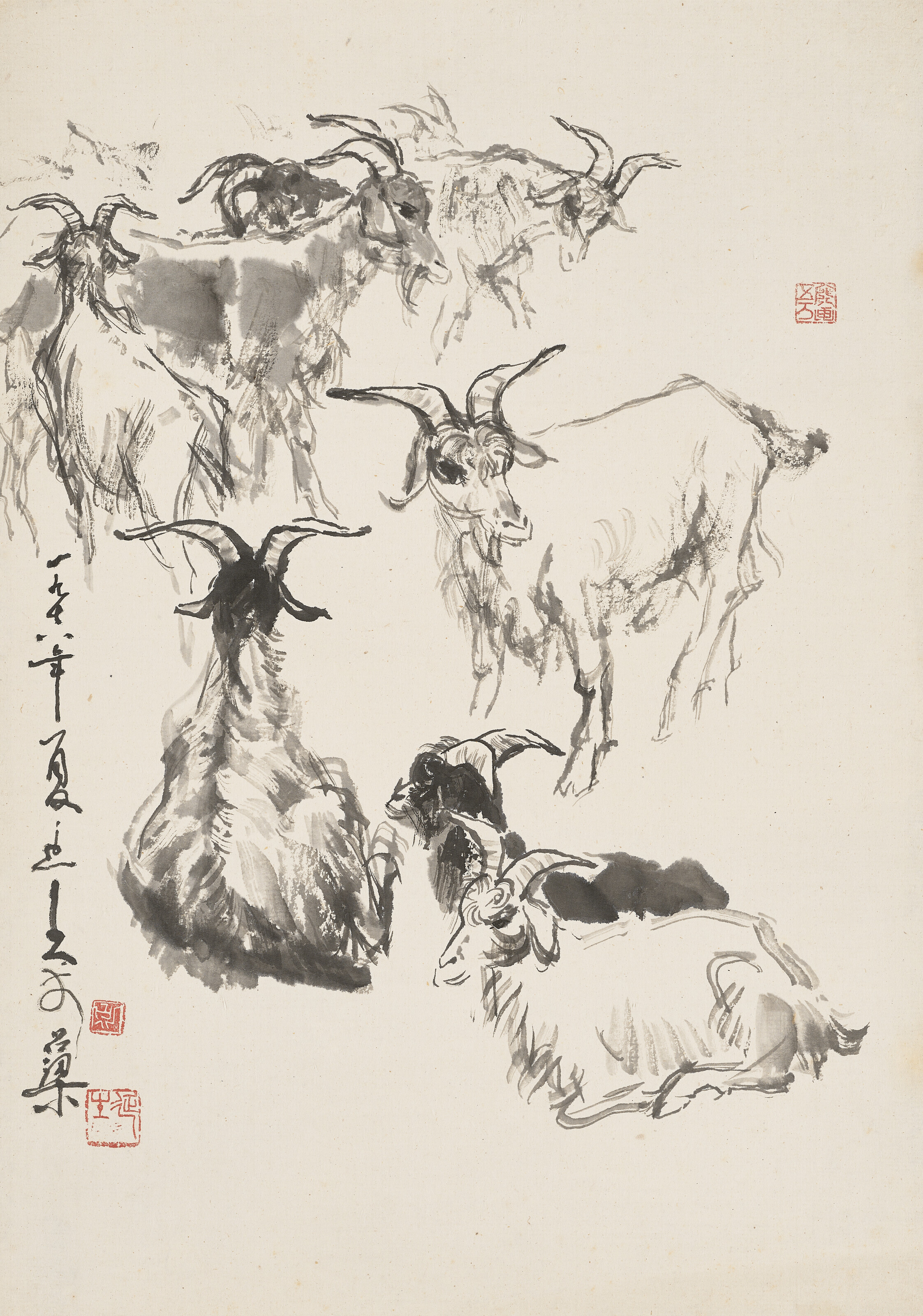 Liang Yansheng Chinese Painting Yangliuqing New Year Woodblock Prints