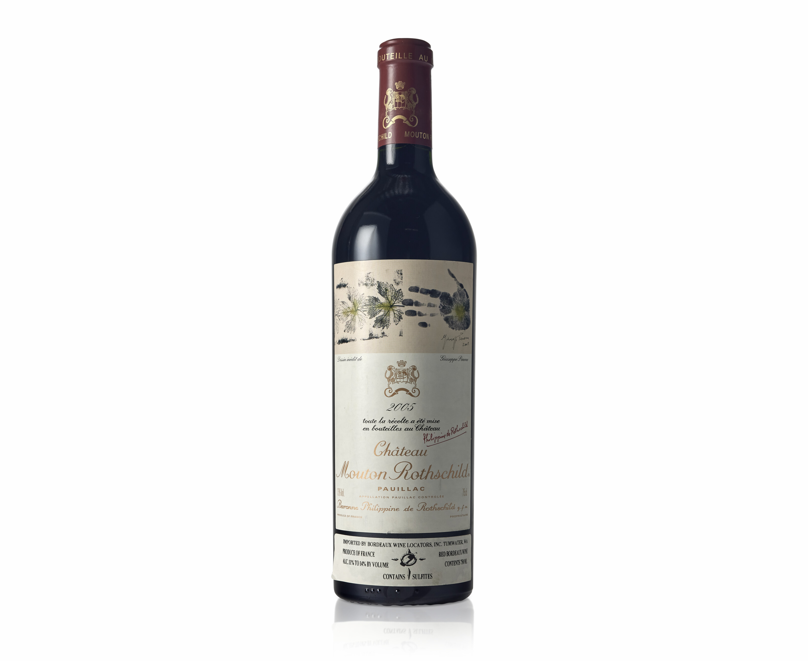 Château Mouton Rothschild 1995, Premier Cru Classé, Pauillac One depressed  corkBin-soiled labels, one pen markedLevels one into neck and one base of  neckPurchased from respected California wine merchants and stored in  custom-built, temperature 