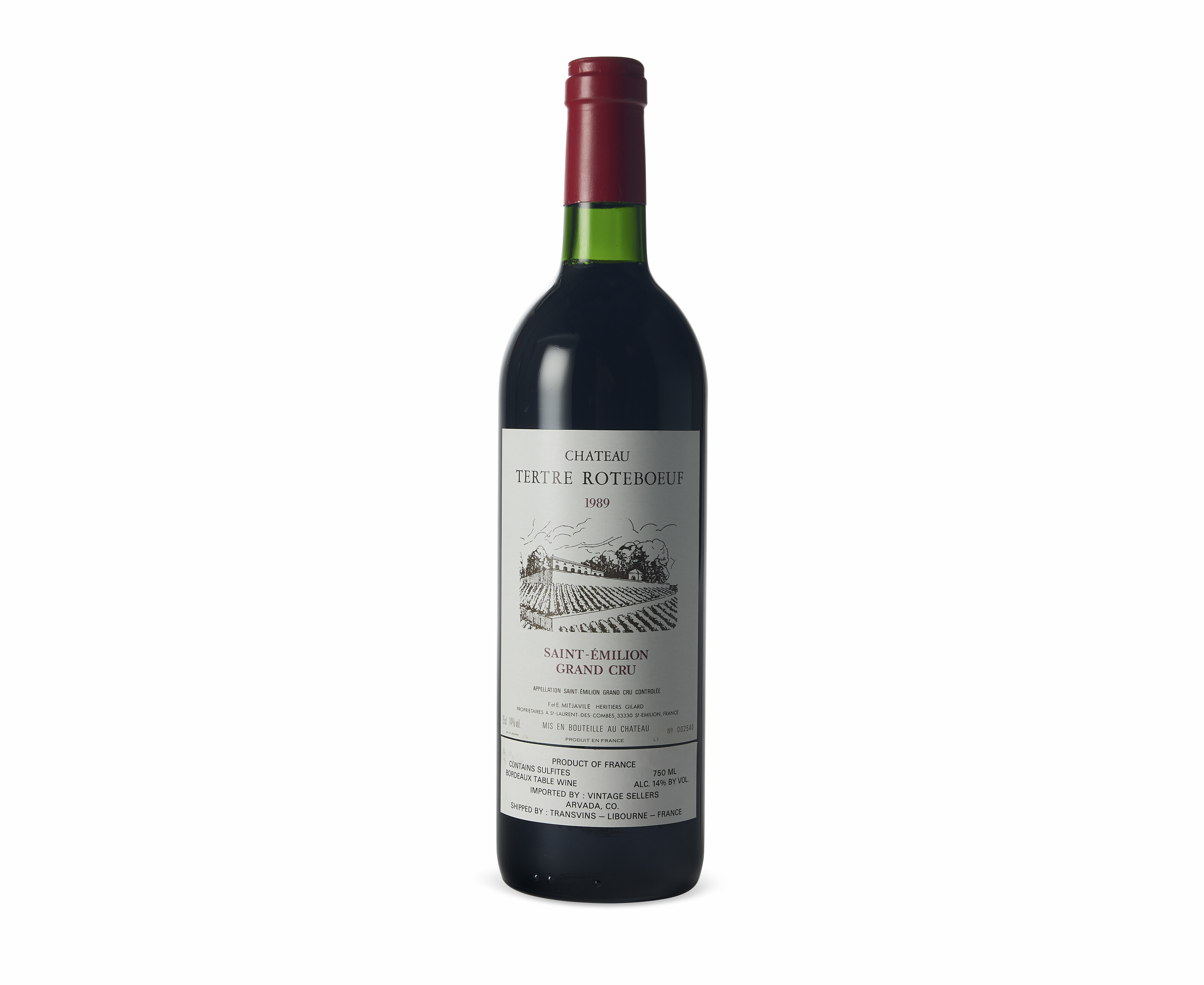 Château Tertre Roteboeuf 1989, SaintÉmilion Grand Cruu.11ts or better, 1 just below ts, congé