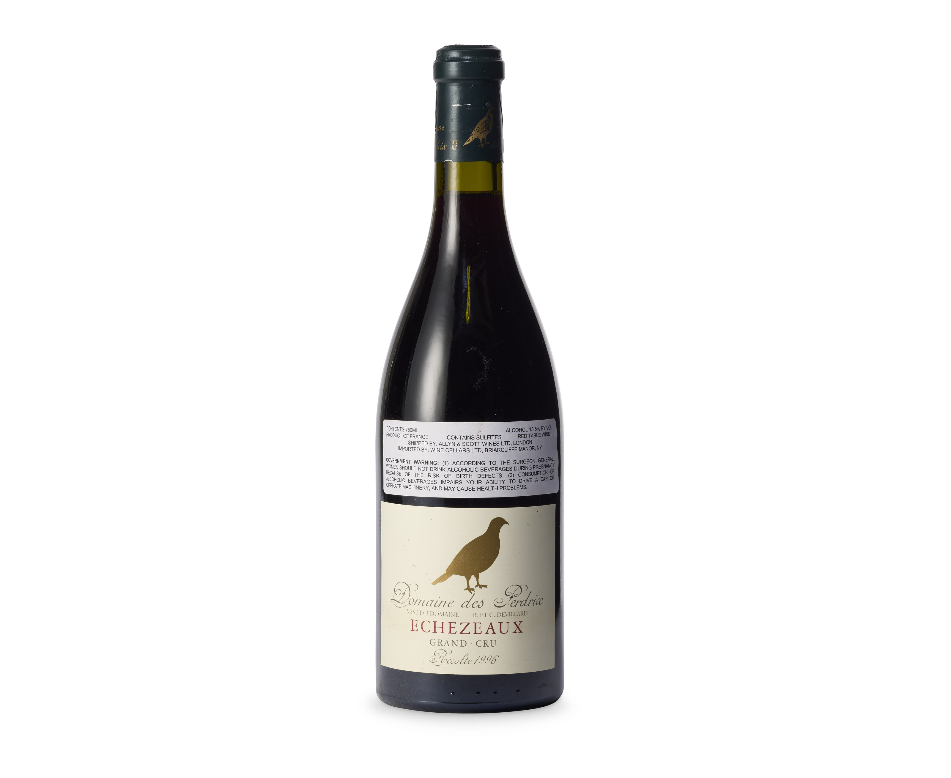 Domaine des Perdrix, Echézeaux 1996, Grand Cru, Côte de Nuitsu.3cm