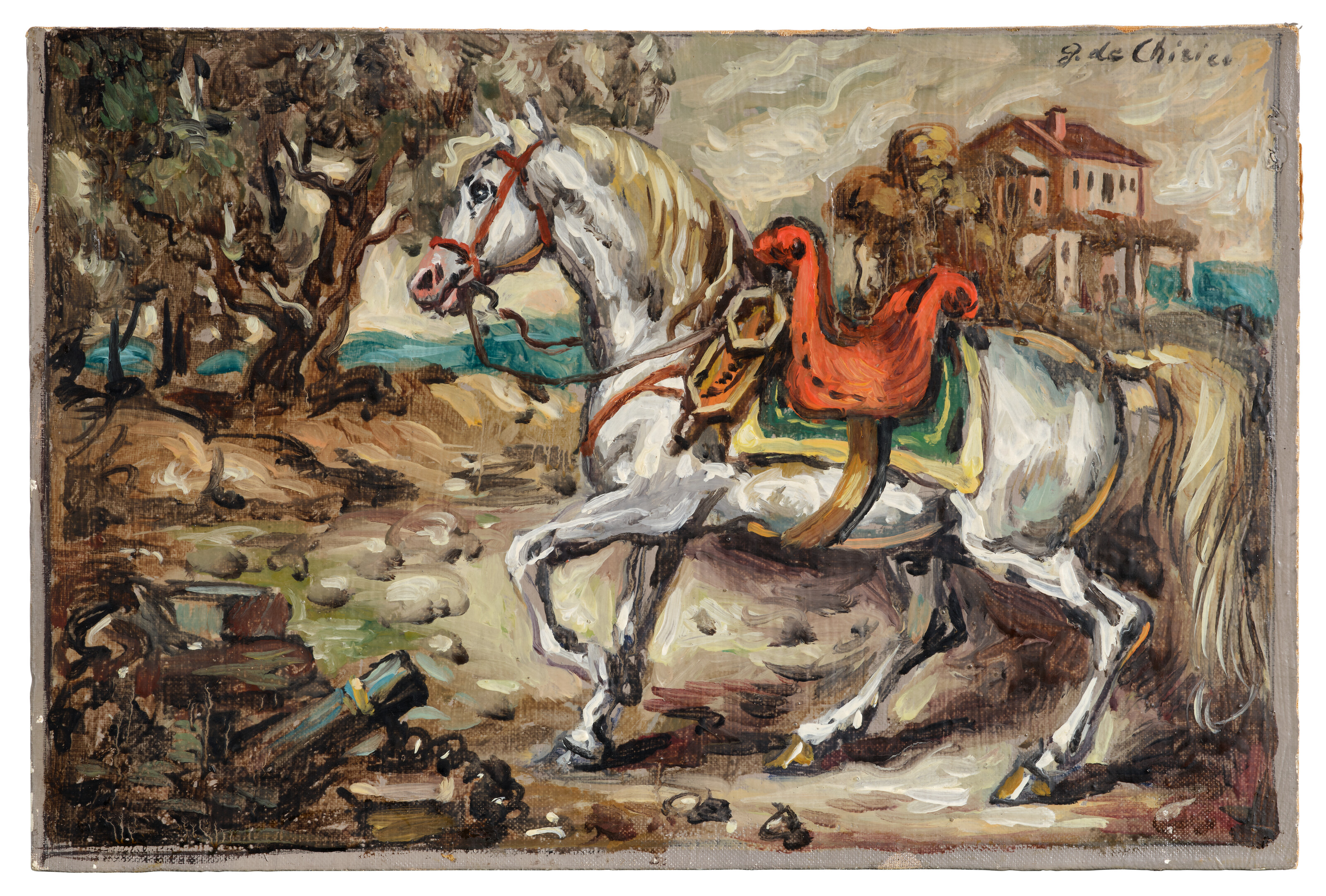 Cavallo in un paese
