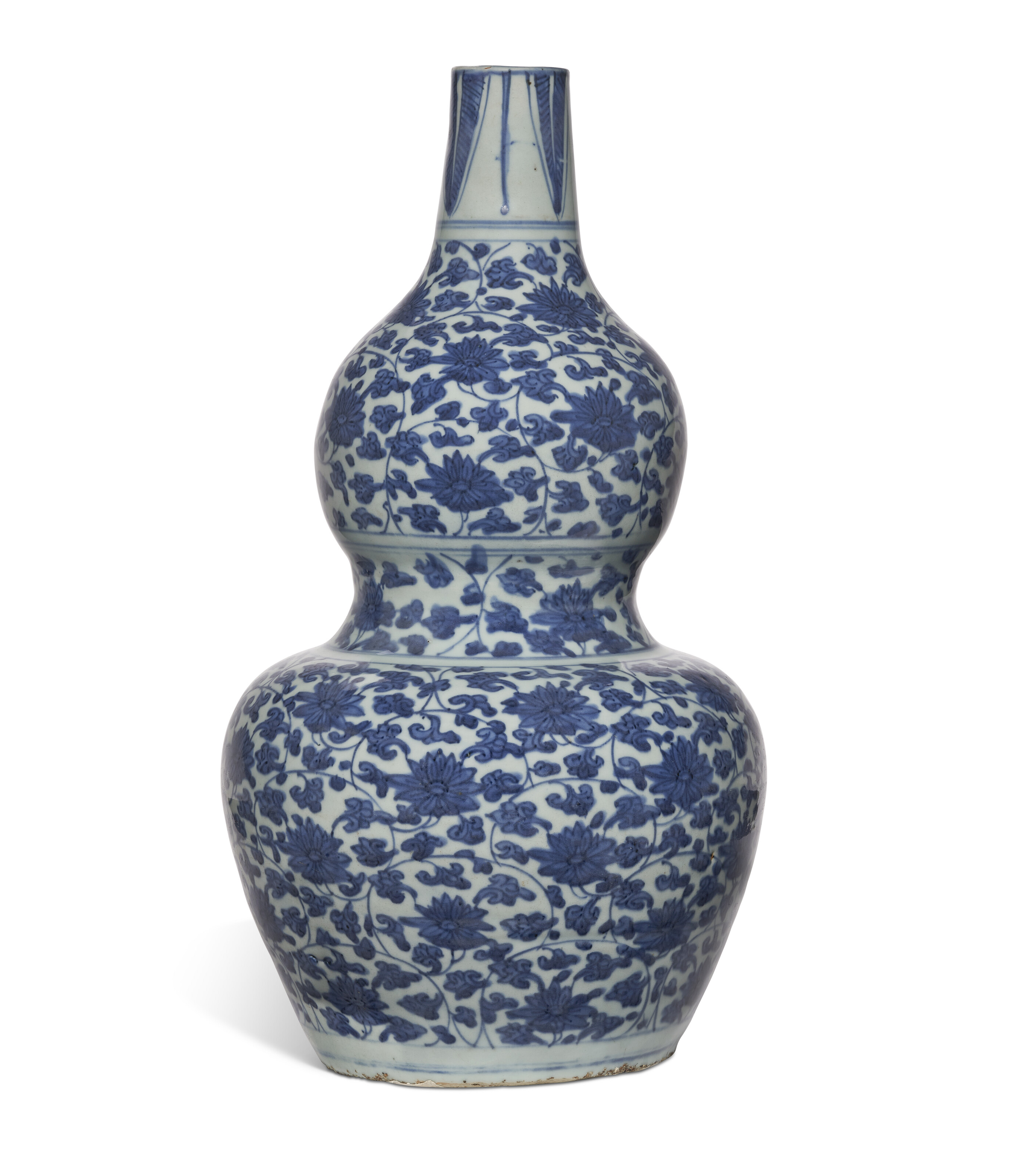 A CHINESE BLUE AND WHITE DOUBLE GOURD VASE, MING DYNASTY