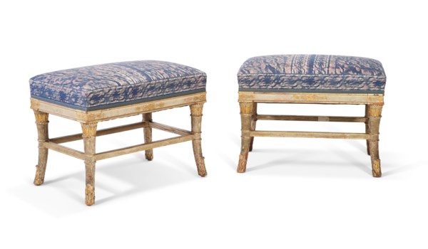 Pair of Mahogany Directoire Form Tabourets
