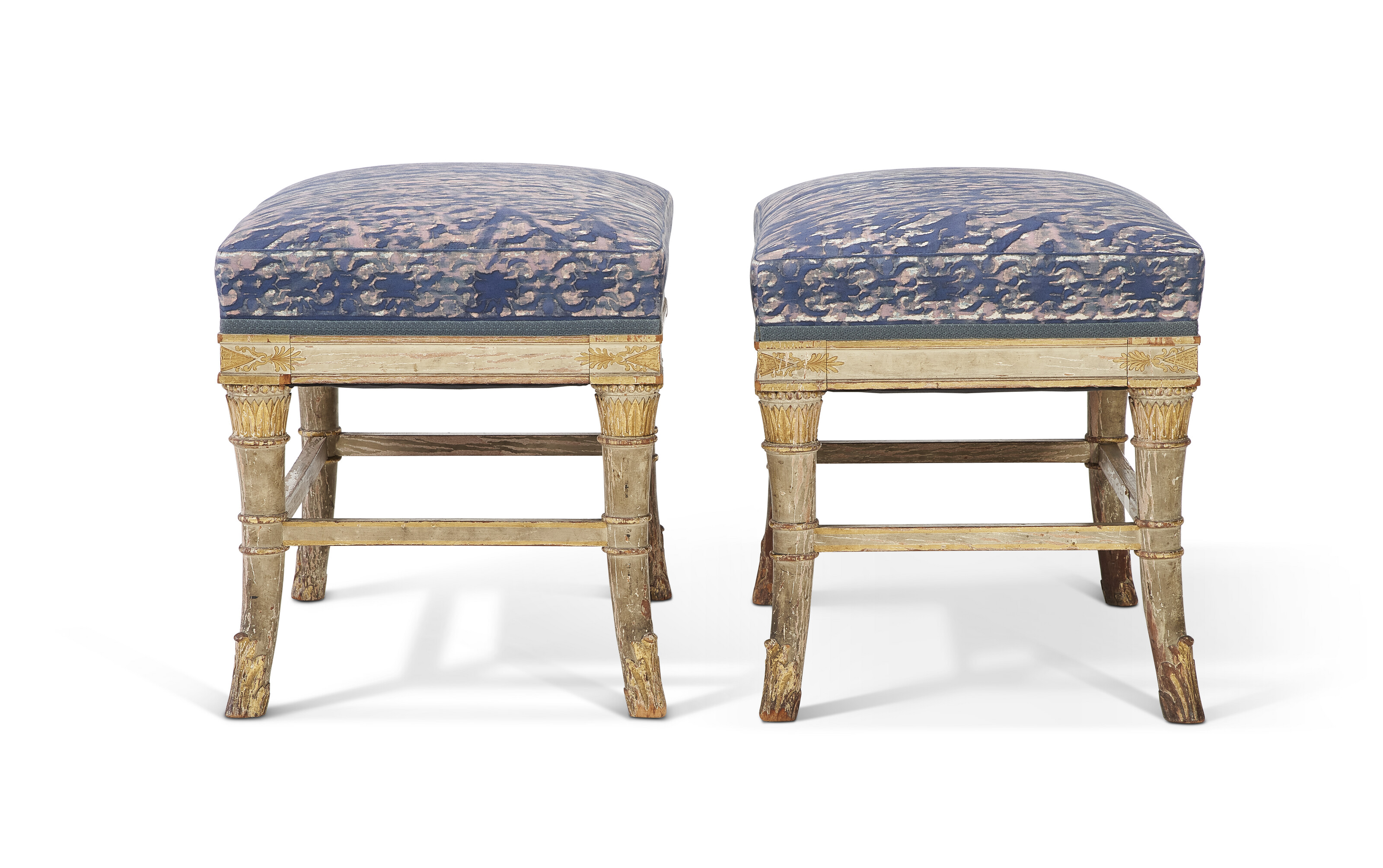 Pair of Mahogany Directoire Form Tabourets