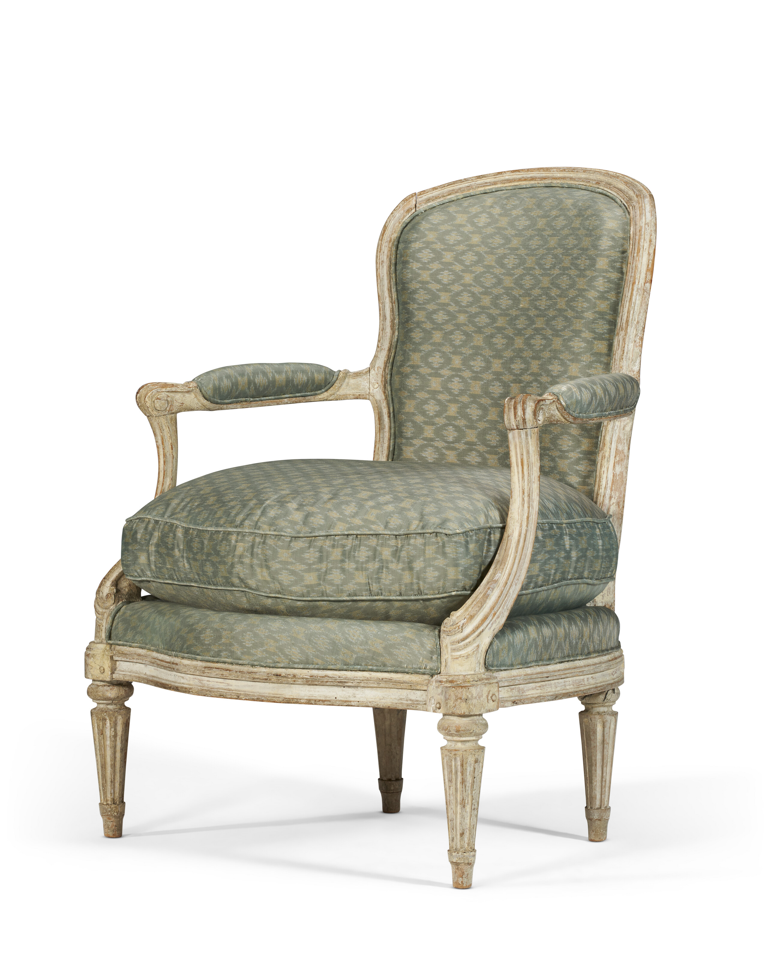Pair of Cream Lacquered Frame Fauteuils