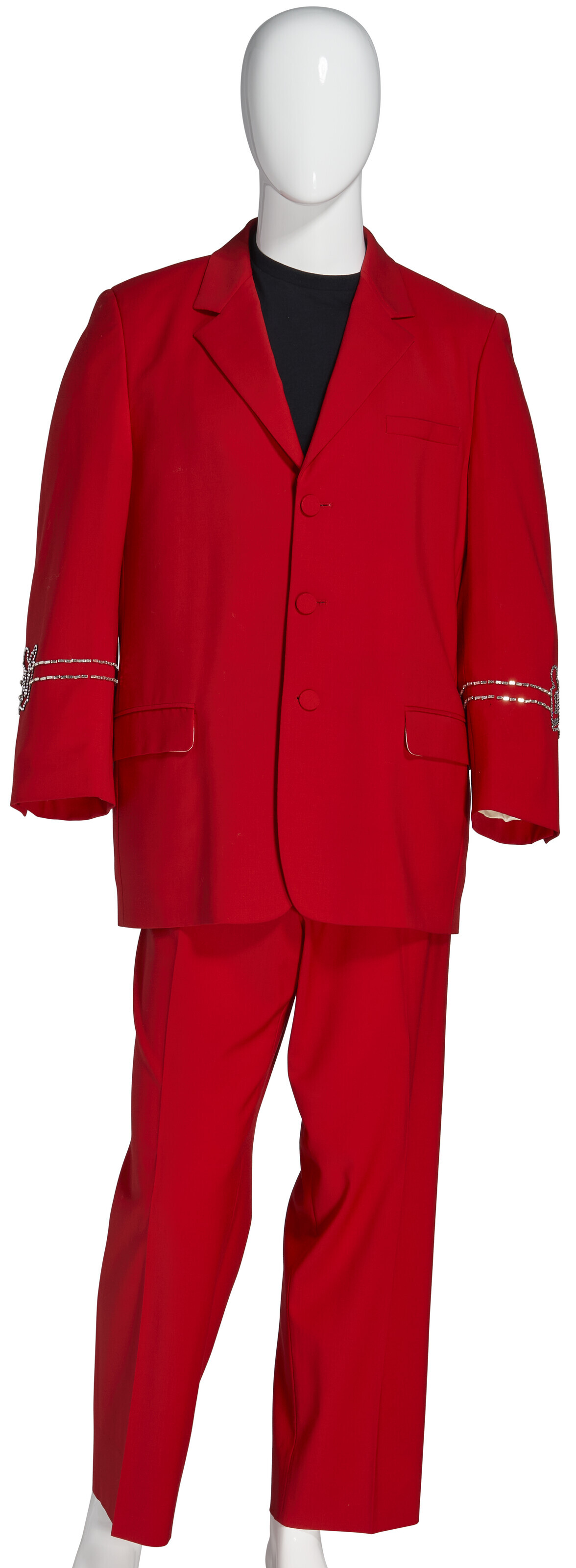 A RED WOOL SUIT, GIANNI VERSACE, 2002 | Christie's