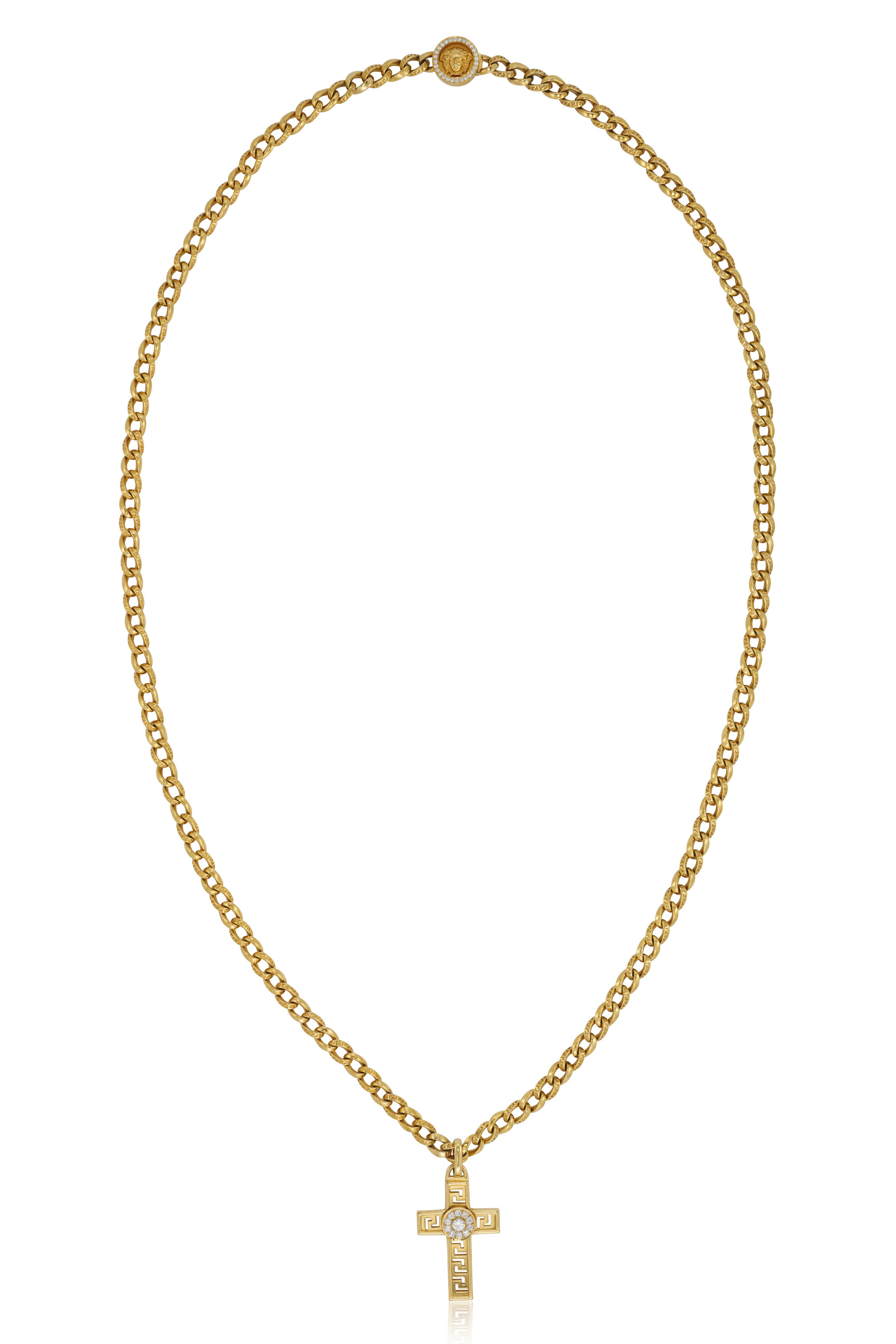 VERSACE DIAMOND AND YELLOW GOLD CROSS PENDANT NECKLACE Christie s