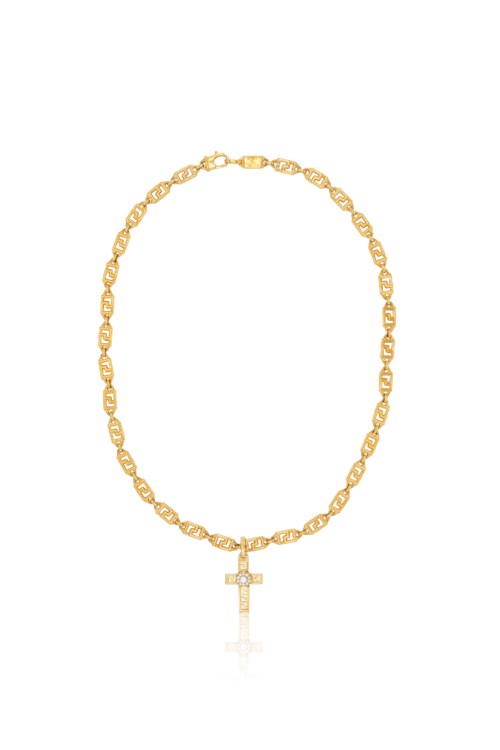 VERSACE DIAMOND AND GOLD PENDANT-NECKLACE