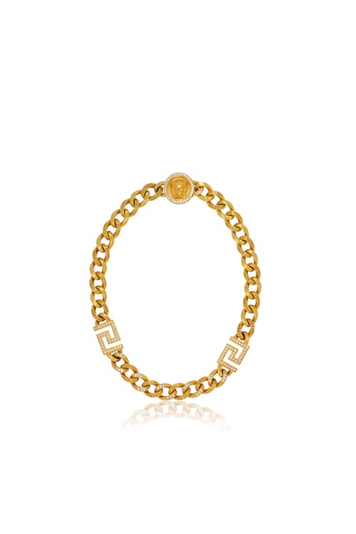 VERSACE DIAMOND AND GOLD MEDUSA NECKLACE