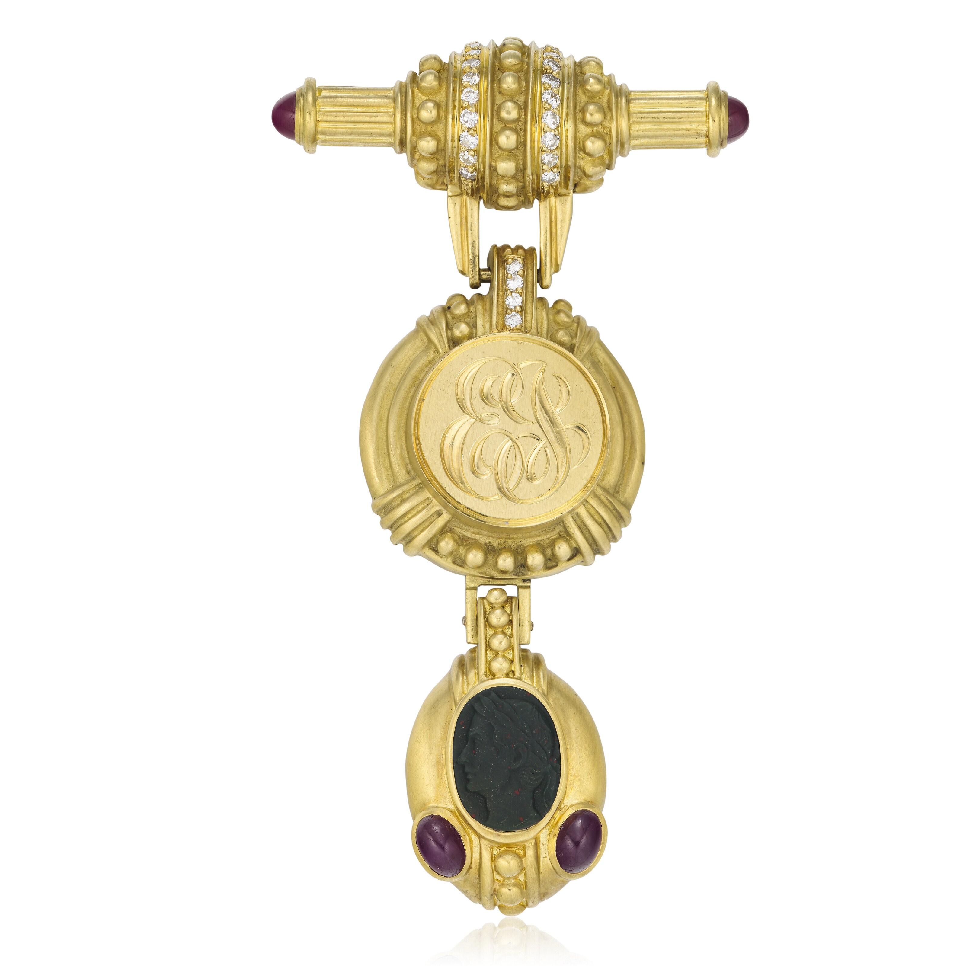 CARTIER, PLATINUM AND DIAMOND-SET 'SANTOS OCTAGON' WITH ONYX