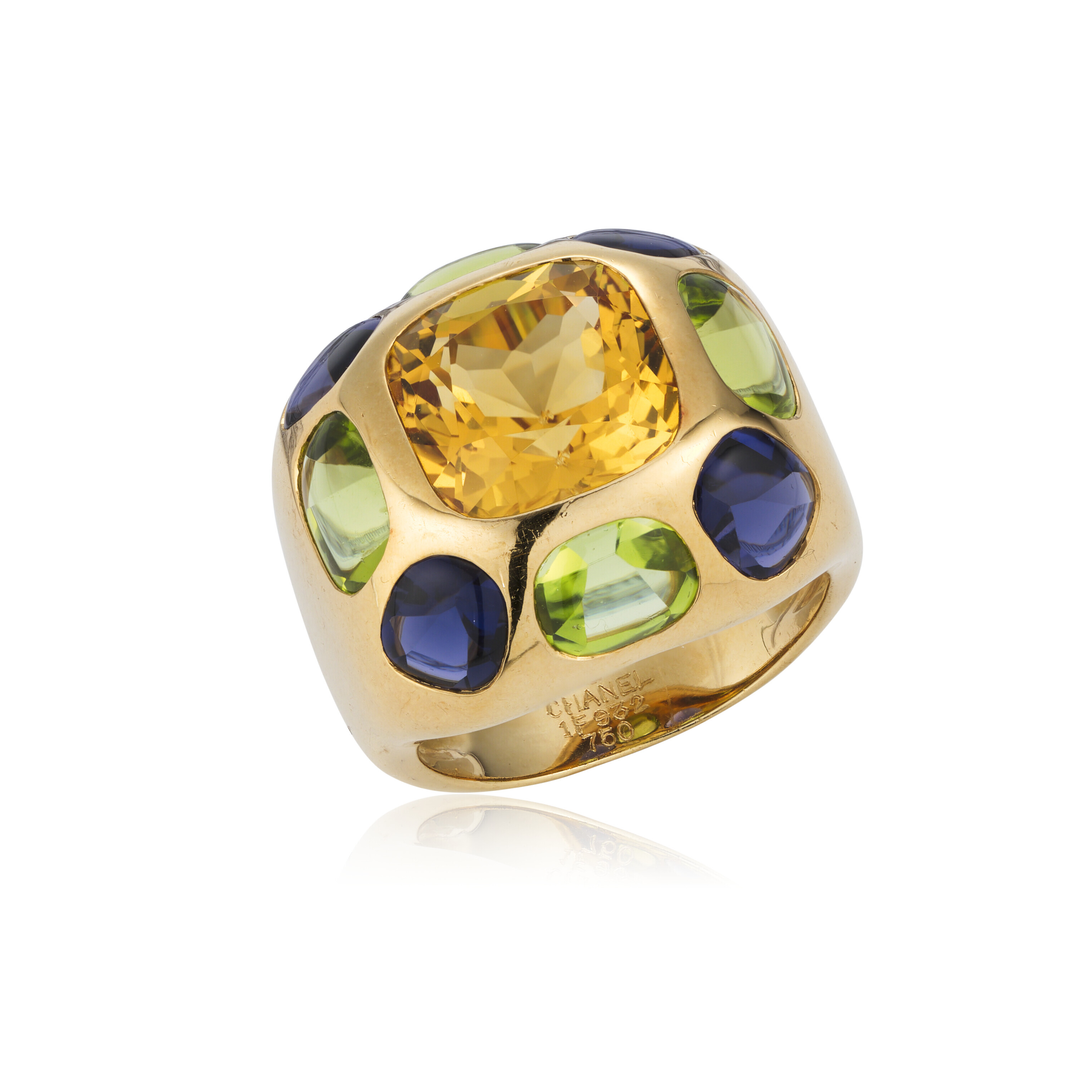 CHANEL CITRINE PERIDOT AND IOLITE RING Christie s