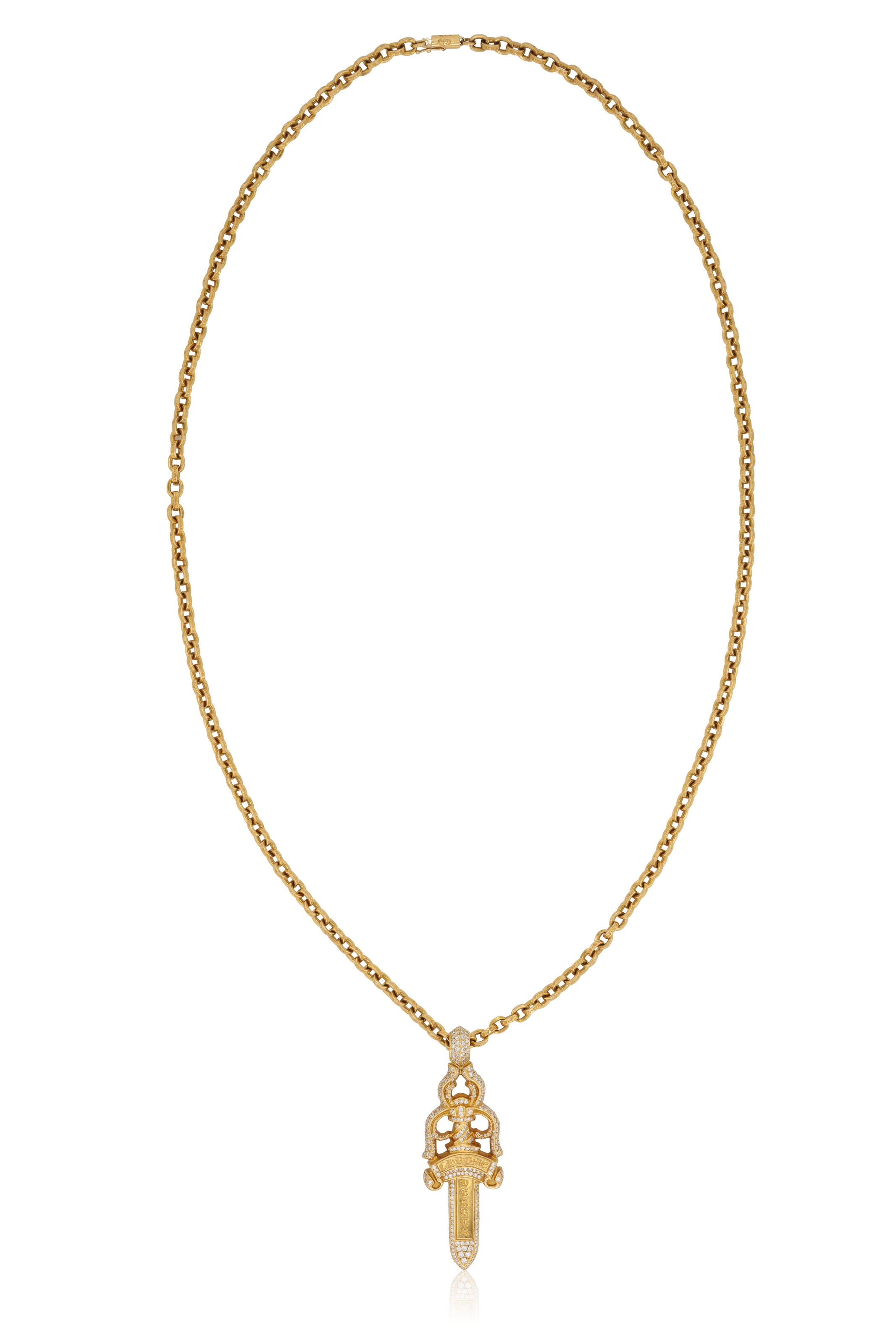 Chrome Hearts Gold Dagger Necklace Chrome Hearts Resin Dagger