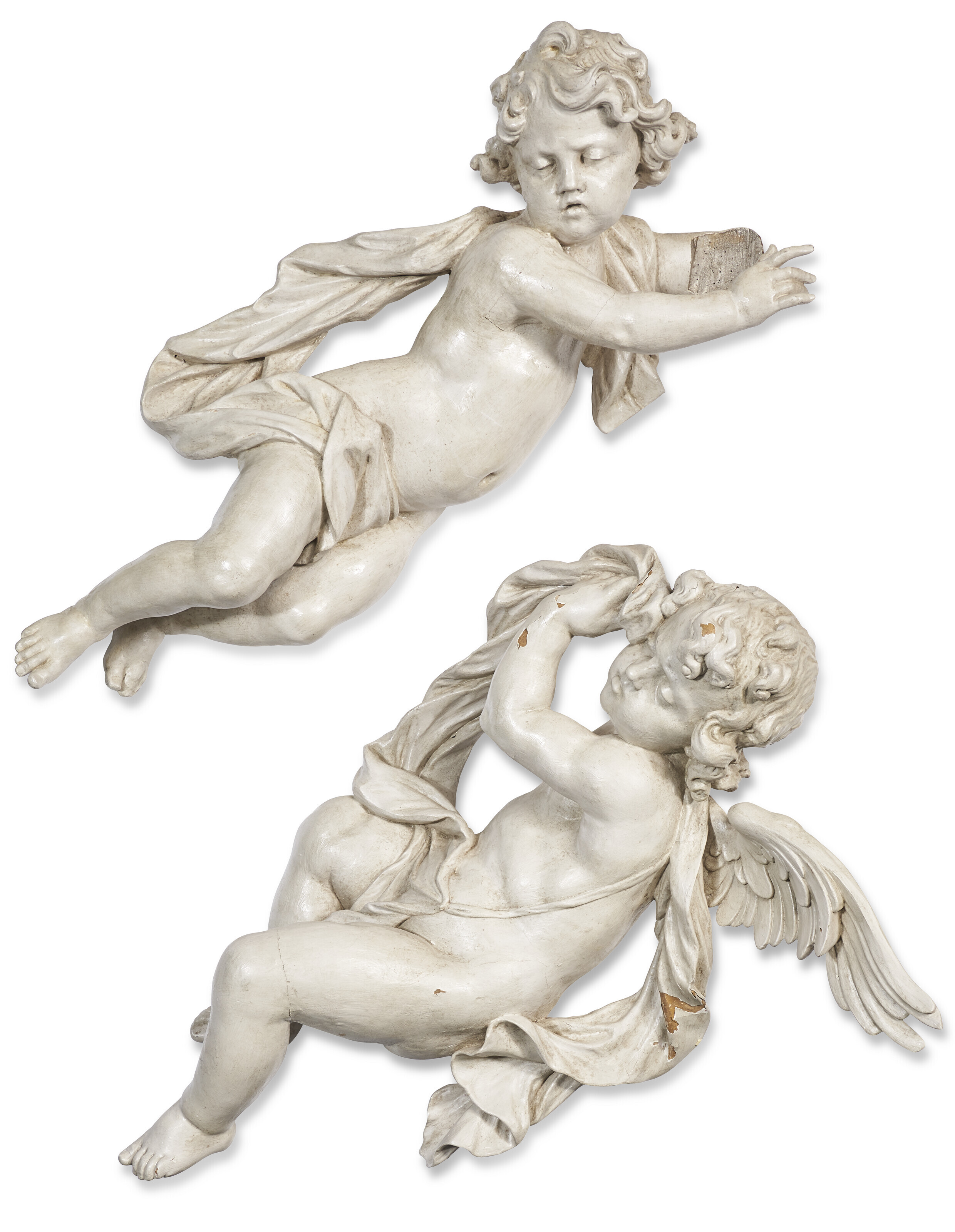 putti A PAIR OF GERMAN CREAM-PAINTED WOOD PUTTI, 18TH CENTURY | Christie's
