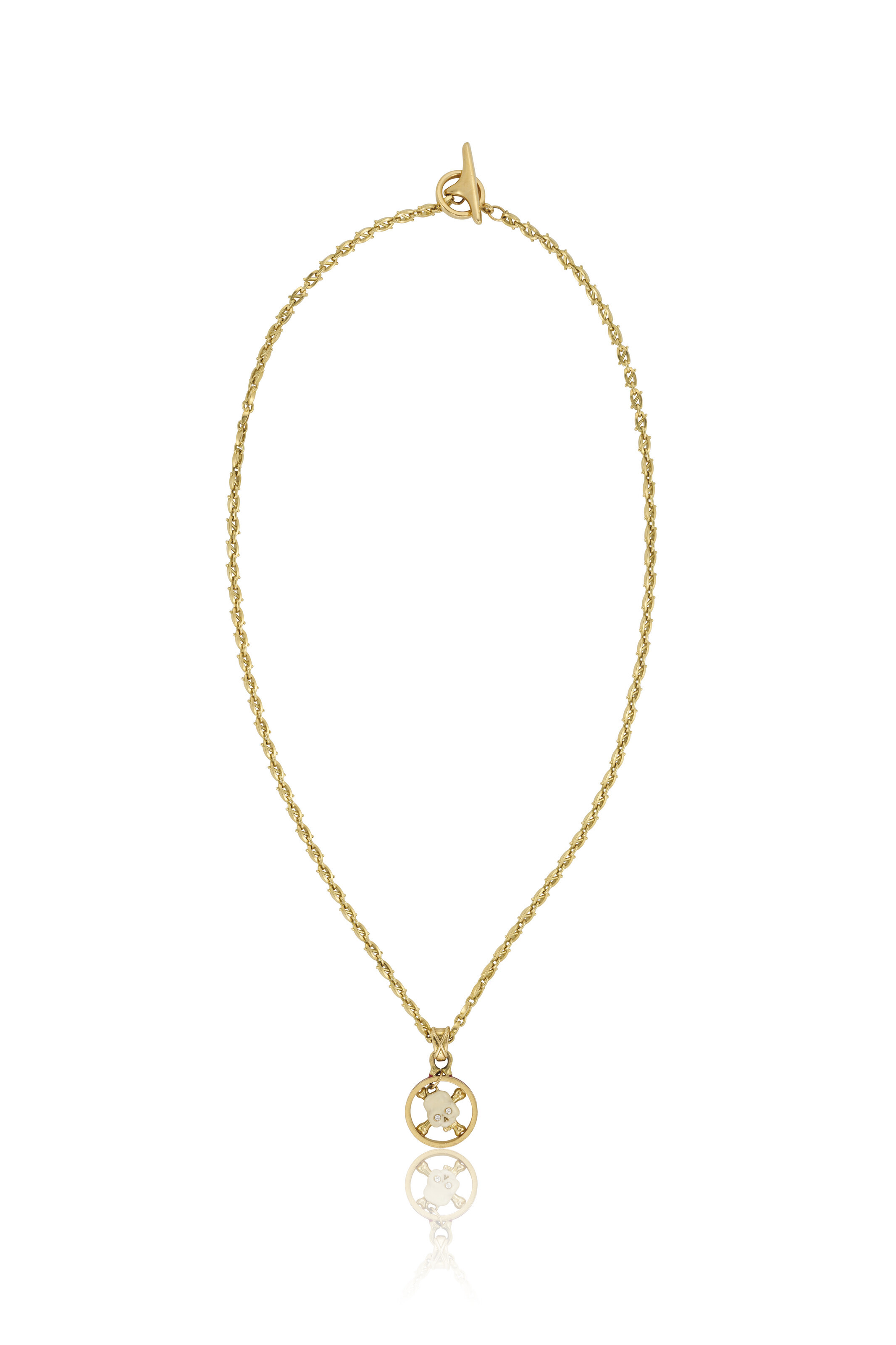 LOREE RODKIN DIAMOND AND ROSE QUARTZ CROSS PENDANT-NECKLACE