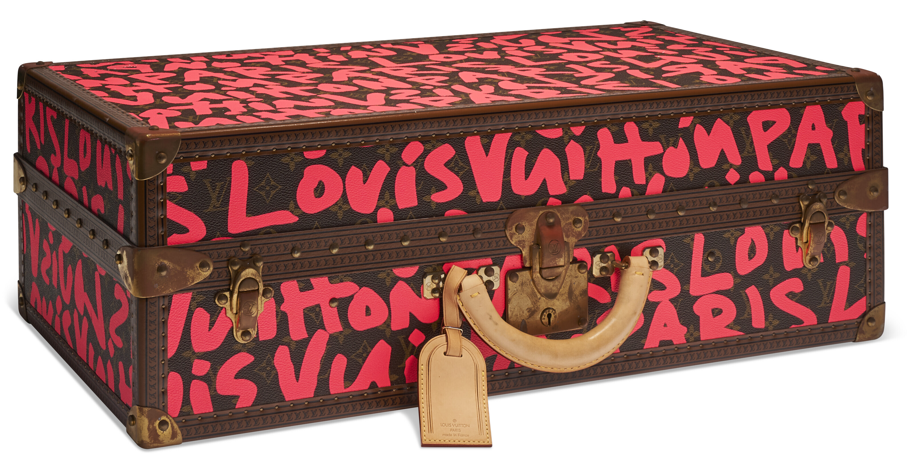 A RARE GRAFFITI MONOGRAM CANVAS GÉMINÉ 8 PAIR TRAVEL SHOE TRUNK