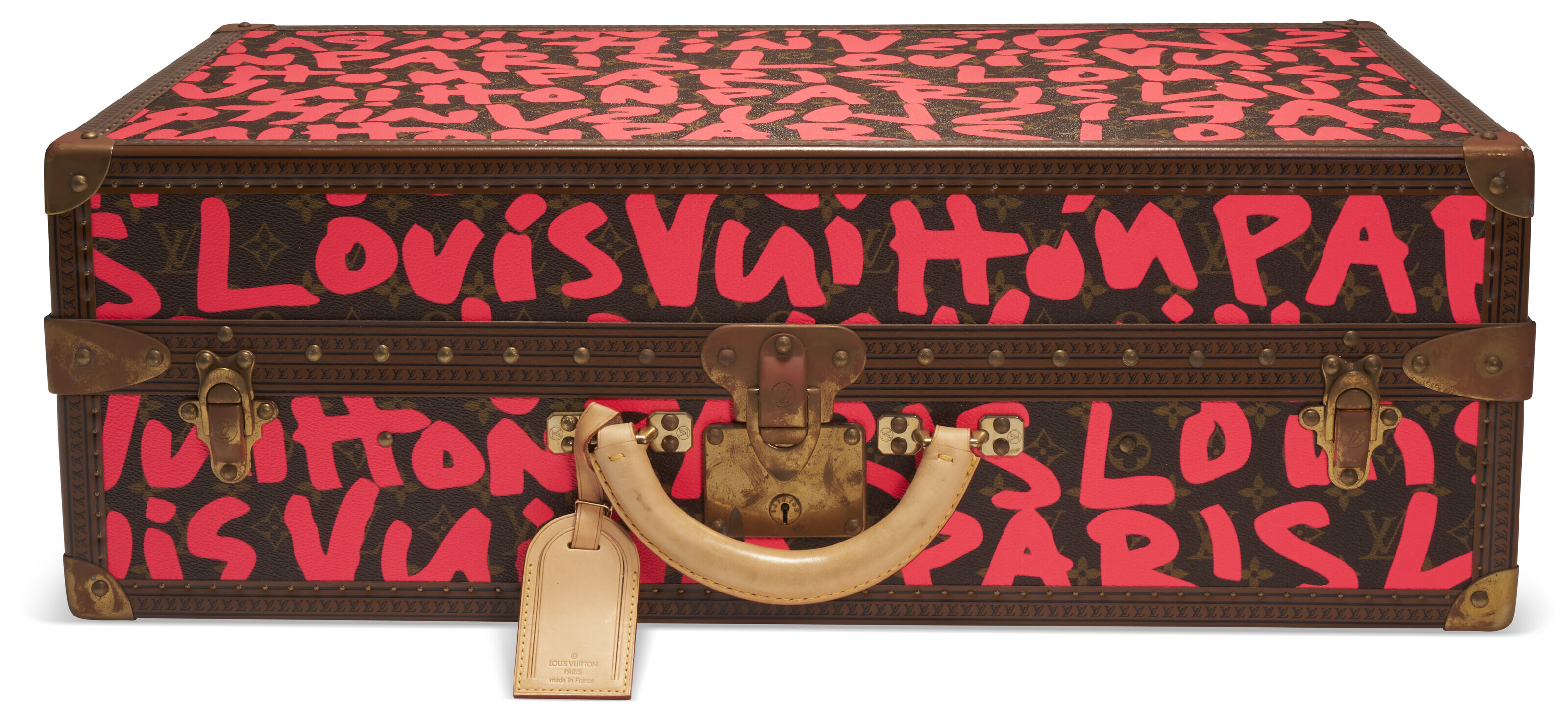 A RARE GRAFFITI MONOGRAM CANVAS GÉMINÉ 8 PAIR TRAVEL SHOE TRUNK